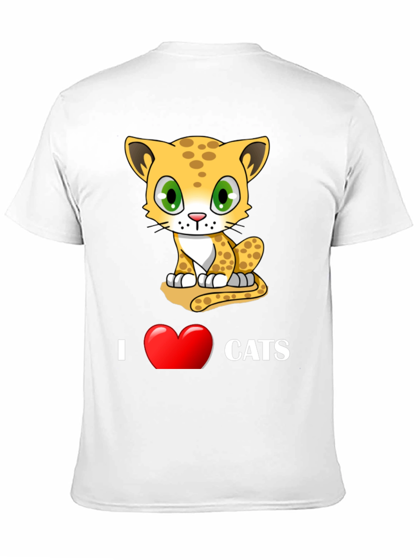 I Love Cats T-Shirt - Cute Cartoon Kitten Design
