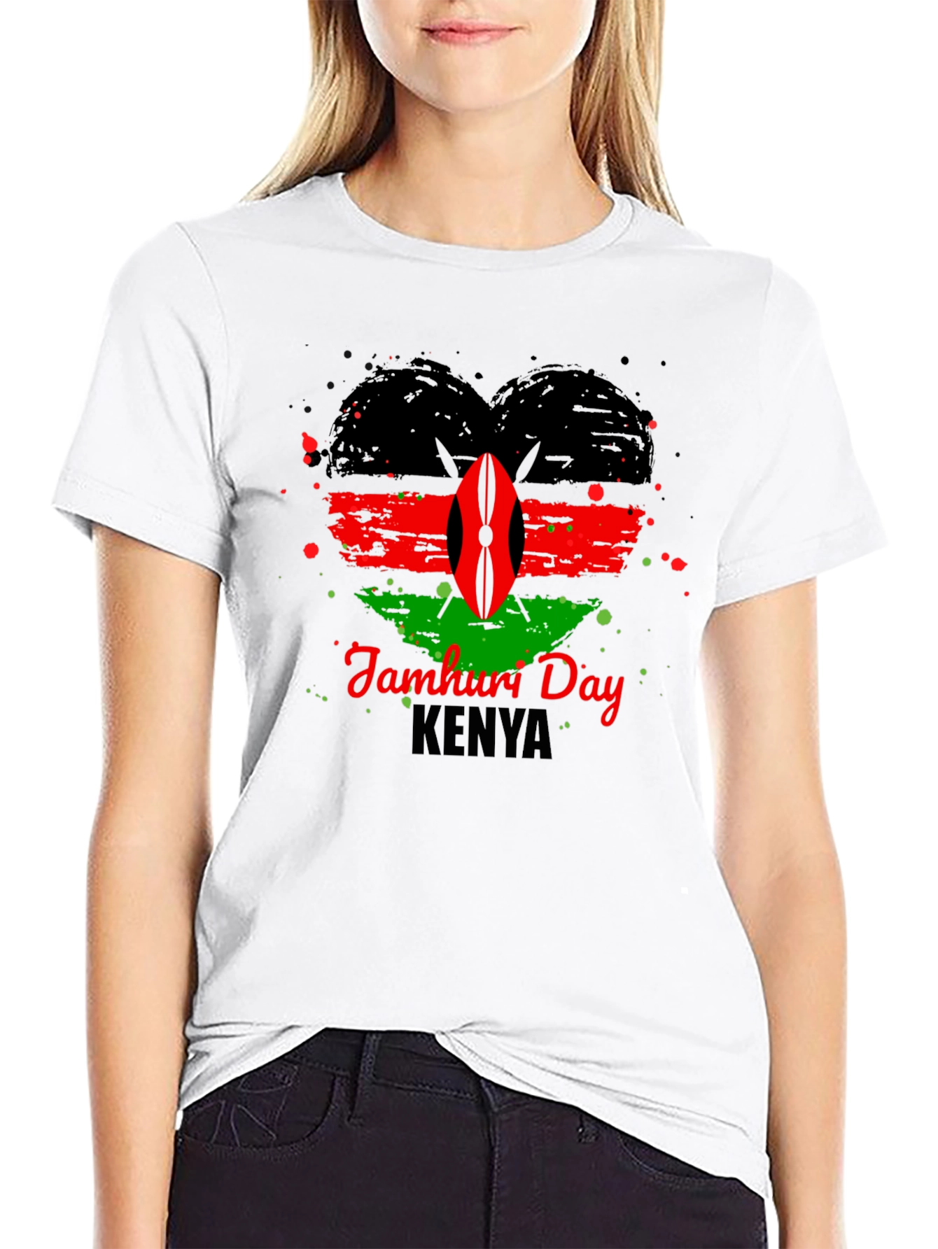 Kenya Jamhuri Day Heart T-Shirt