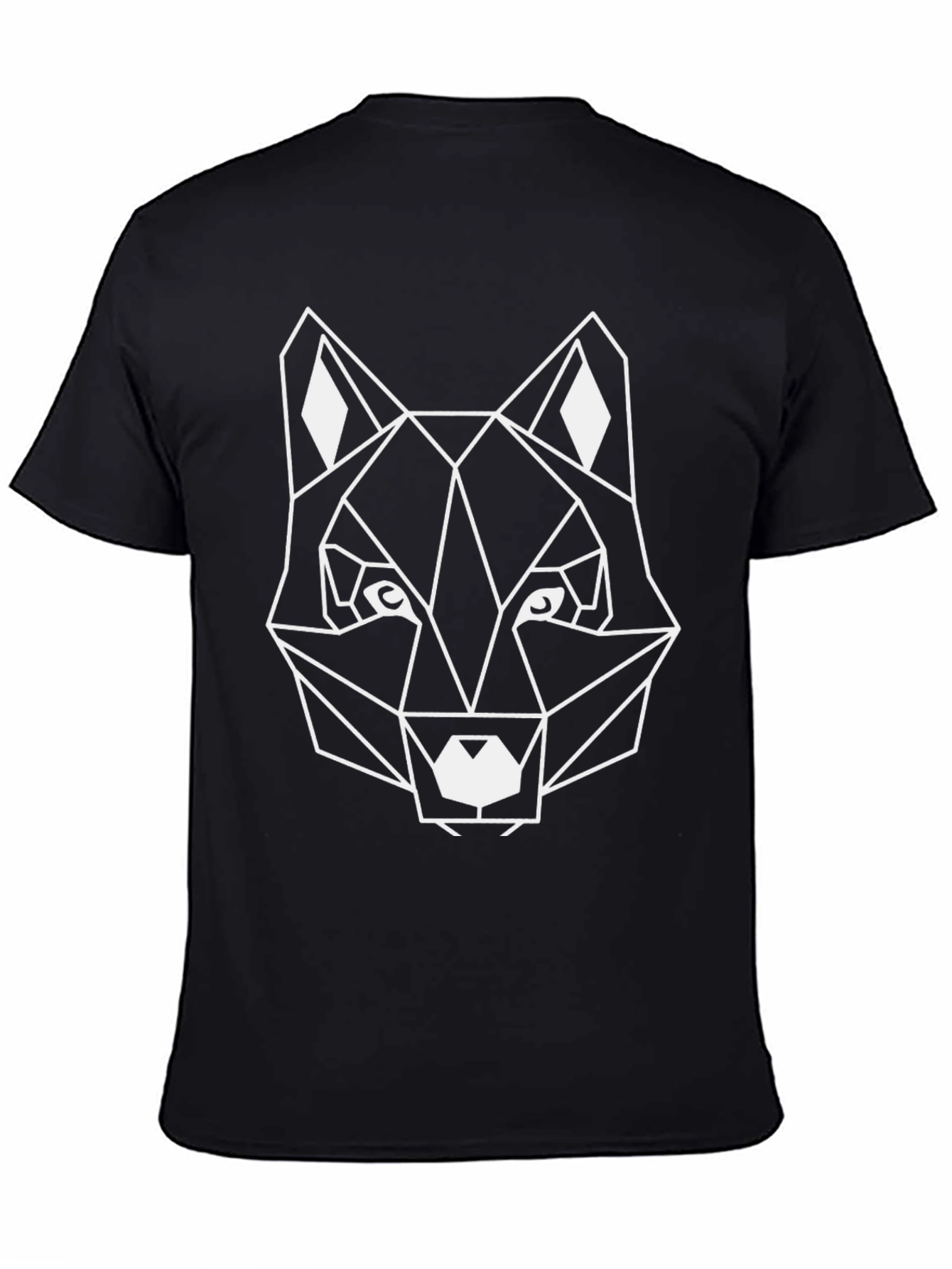 Geometric Wolf Graphic Tee - Black Unisex T-Shirt