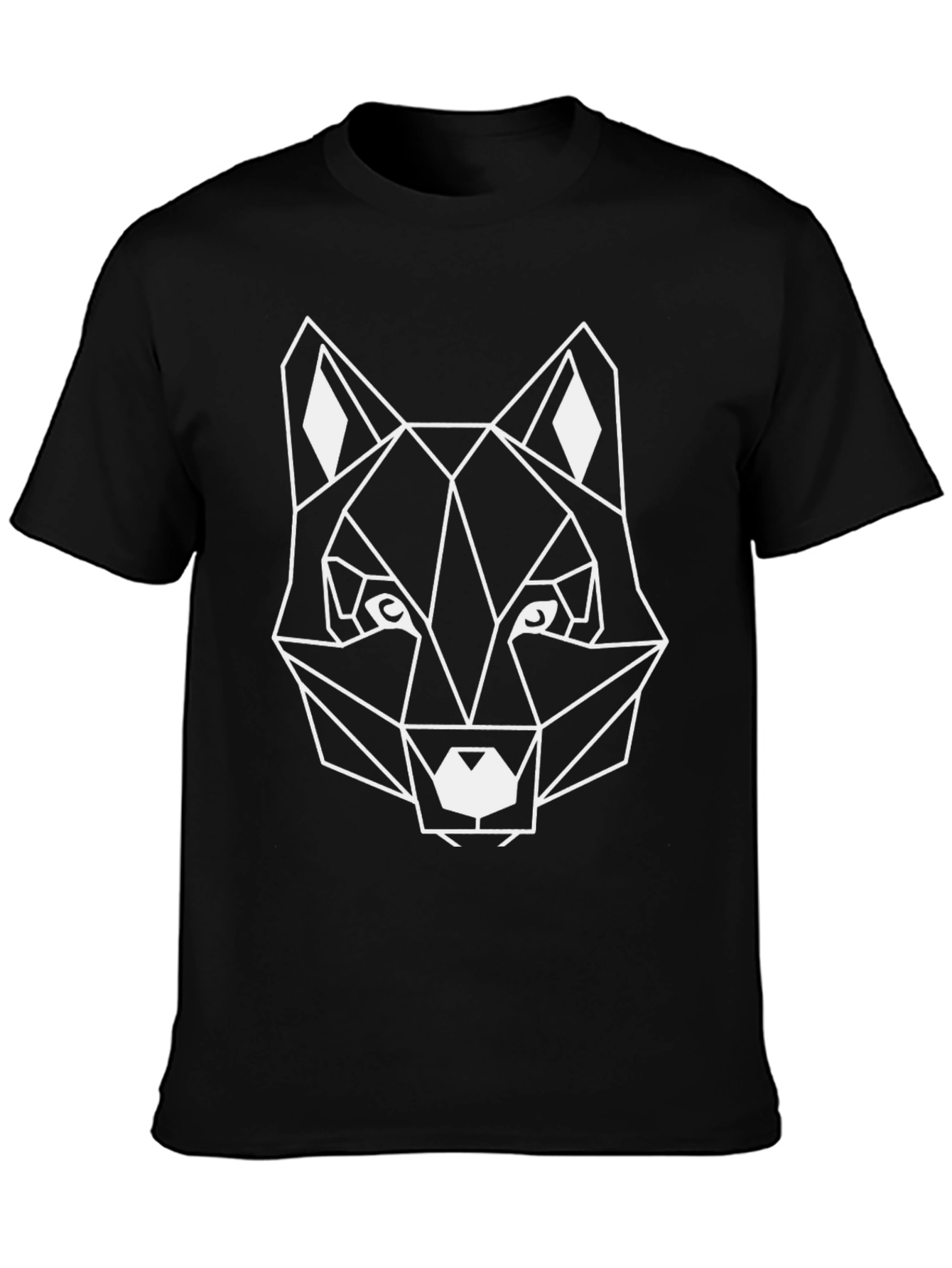 Geometric Wolf Graphic Tee - Black Unisex T-Shirt