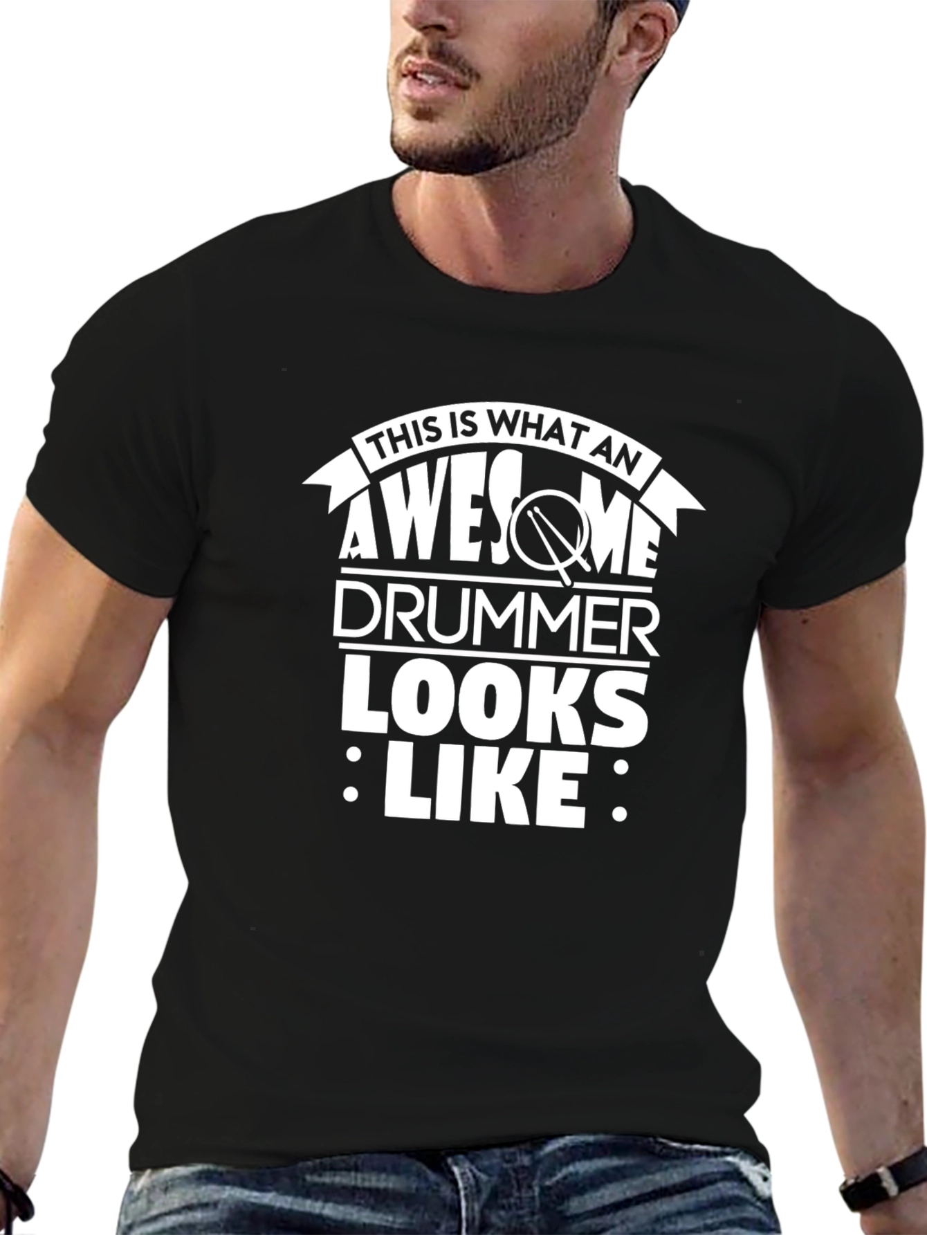 Awesome Drummer T-Shirt - Black