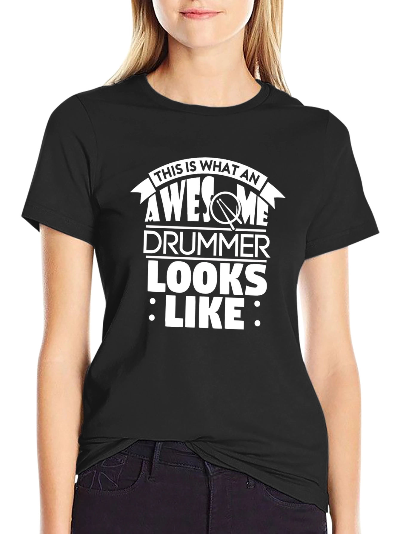 Awesome Drummer T-Shirt - Black