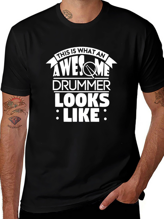 Awesome Drummer T-Shirt - Black