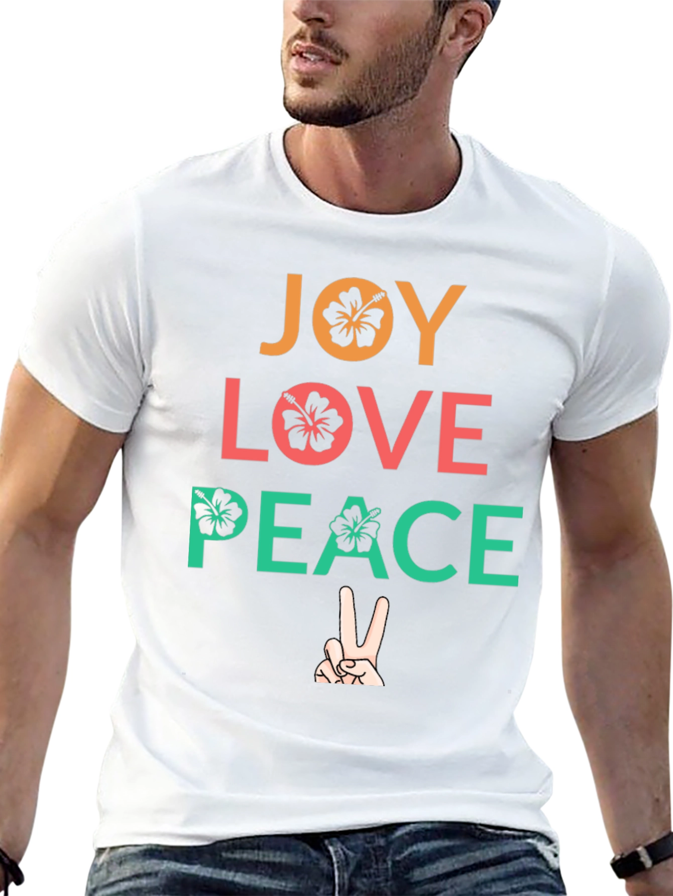 Joy Love Peace Graphic Tee - Positive Vibes T-Shirt