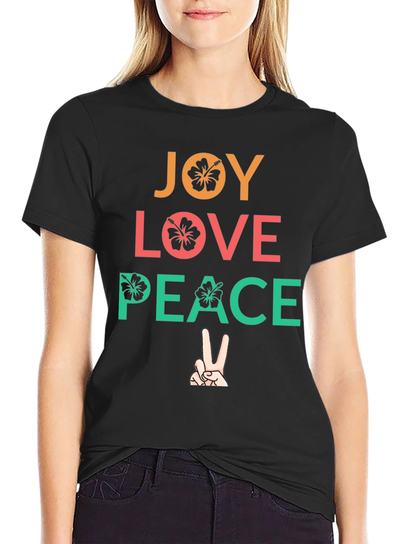 Joy Love Peace Graphic Tee - Positive Vibes T-Shirt