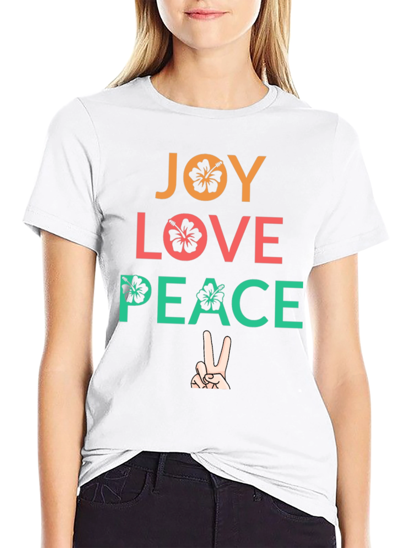 Joy Love Peace Graphic Tee - Positive Vibes T-Shirt