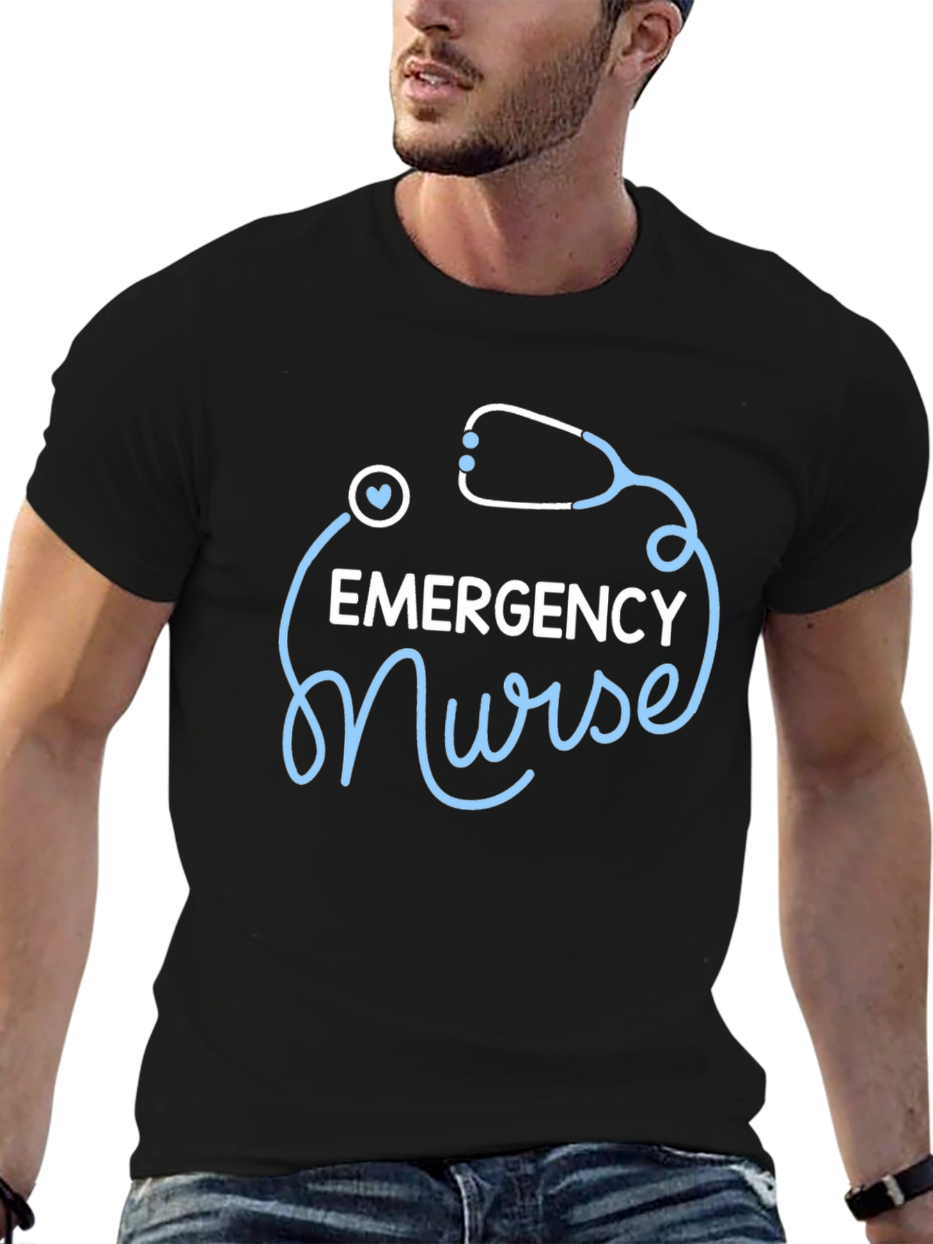 Emergency Nurse T-Shirt - Stethoscope Design