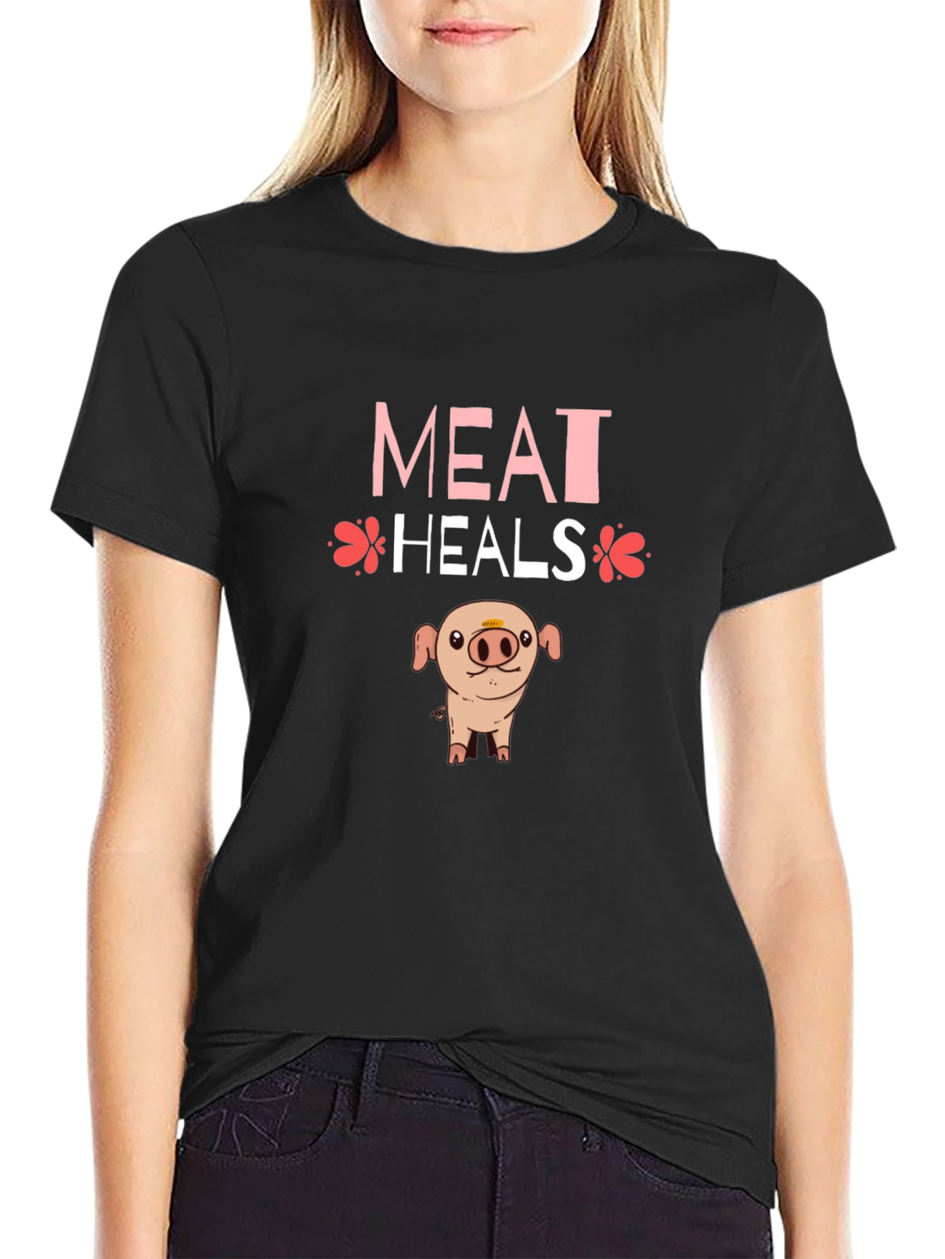 Meat Heals T-Shirt - Novelty Pig Design