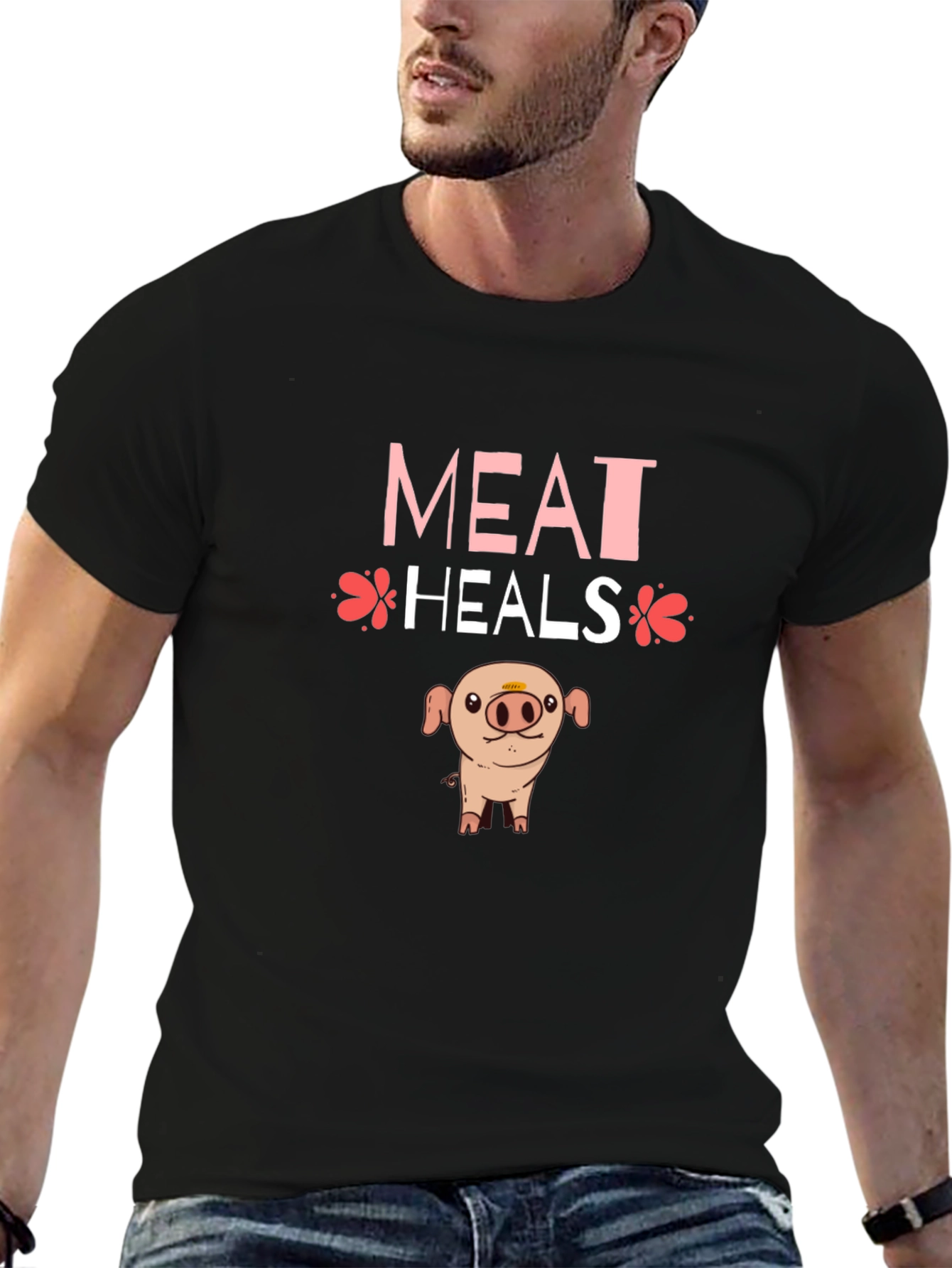 Meat Heals T-Shirt - Novelty Pig Design