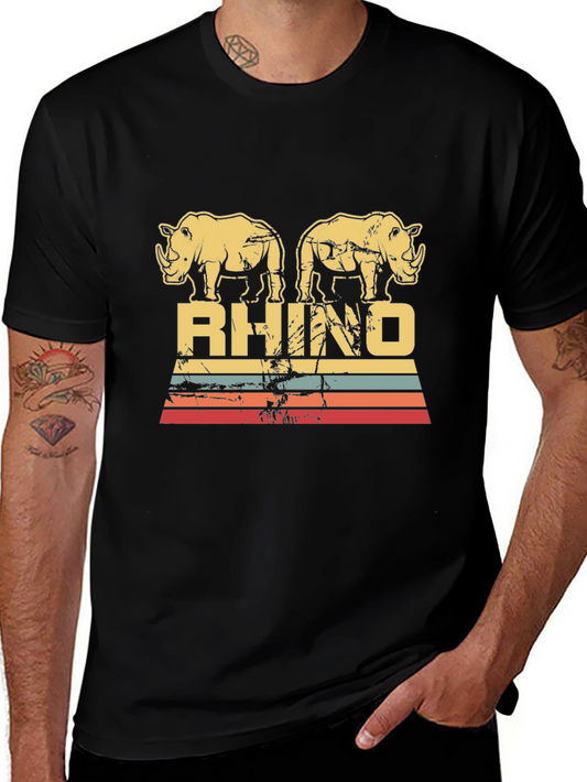 Vintage Rhino Graphic Tee - Black