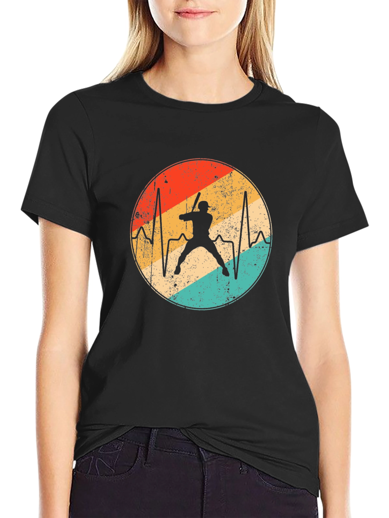 Baseball Heartbeat T-Shirt - Retro Sports Tee