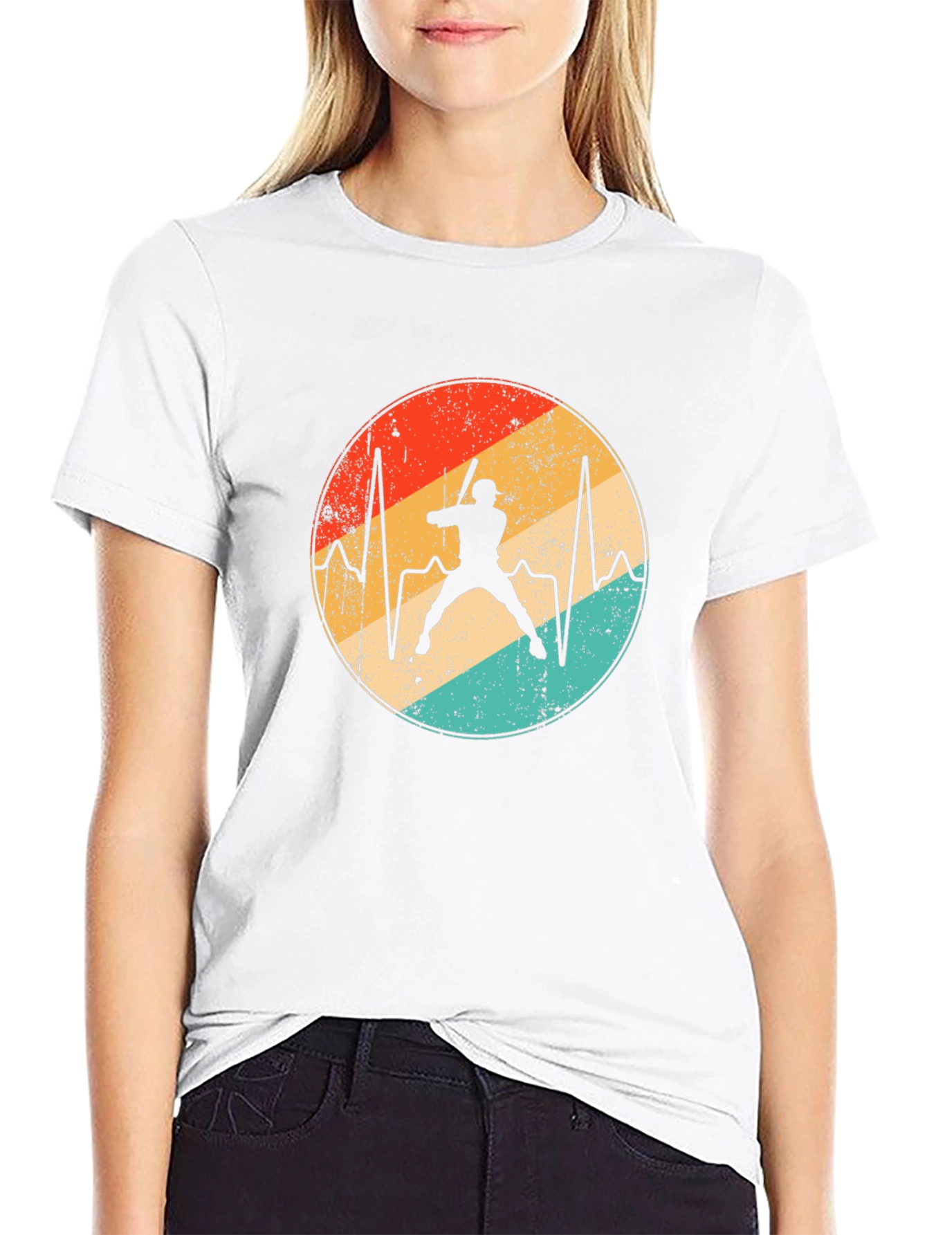 Baseball Heartbeat T-Shirt - Retro Sports Tee