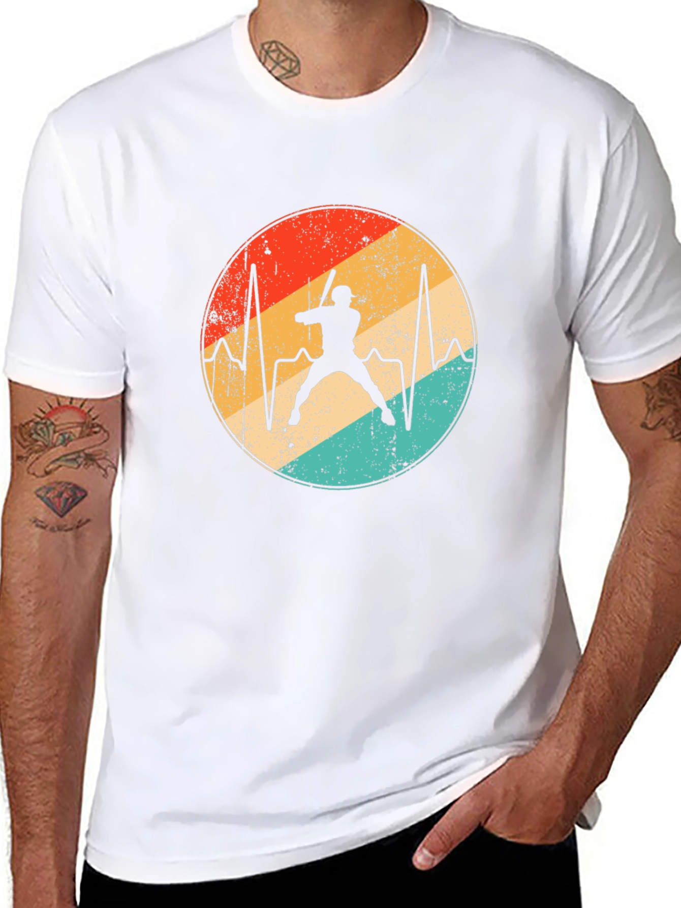 Baseball Heartbeat T-Shirt - Retro Sports Tee