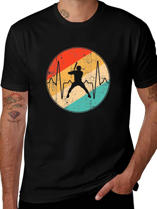 Baseball Heartbeat T-Shirt - Retro Sports Tee