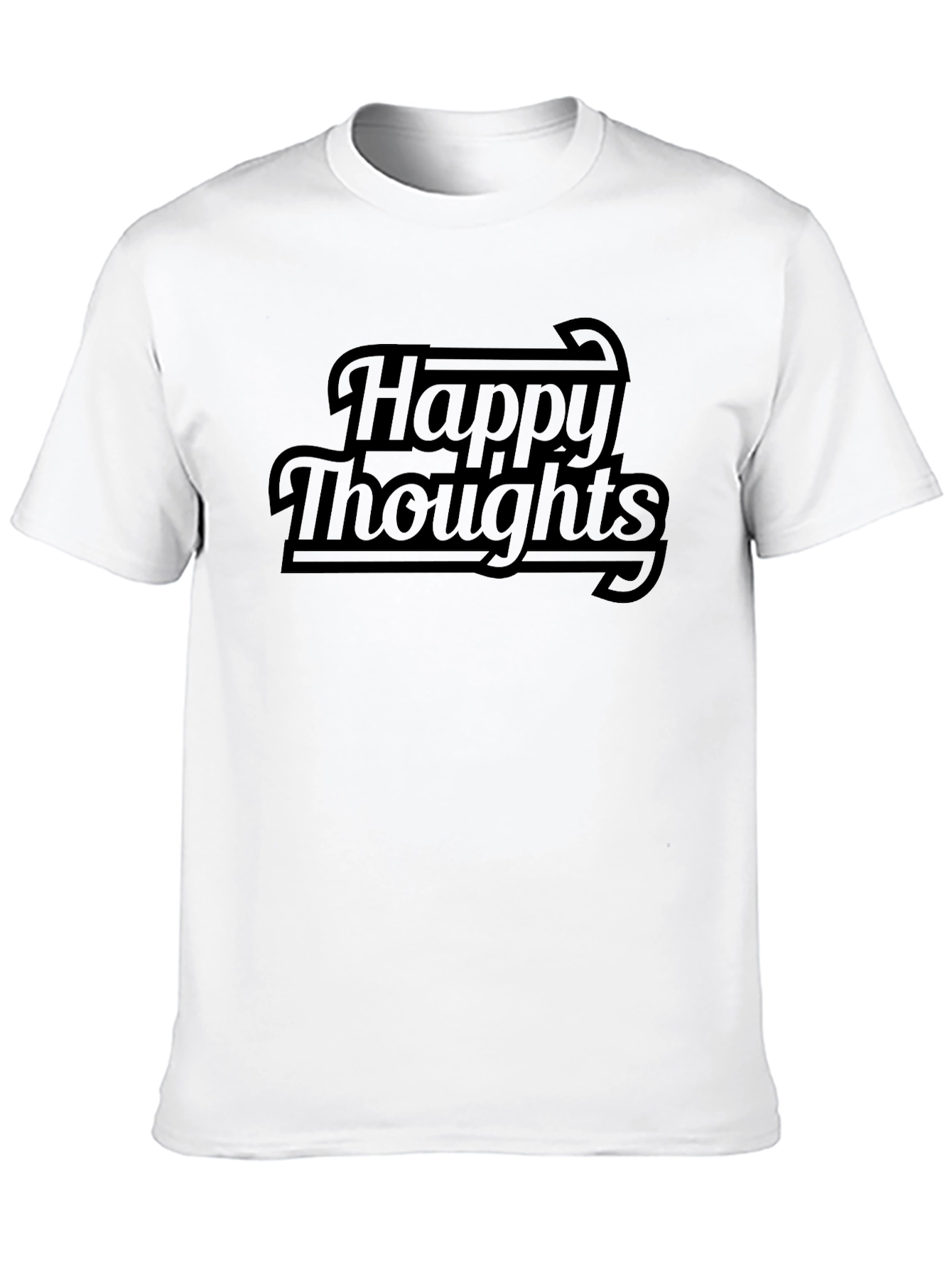 Happy Thoughts Black Graphic Tee - Casual Comfort