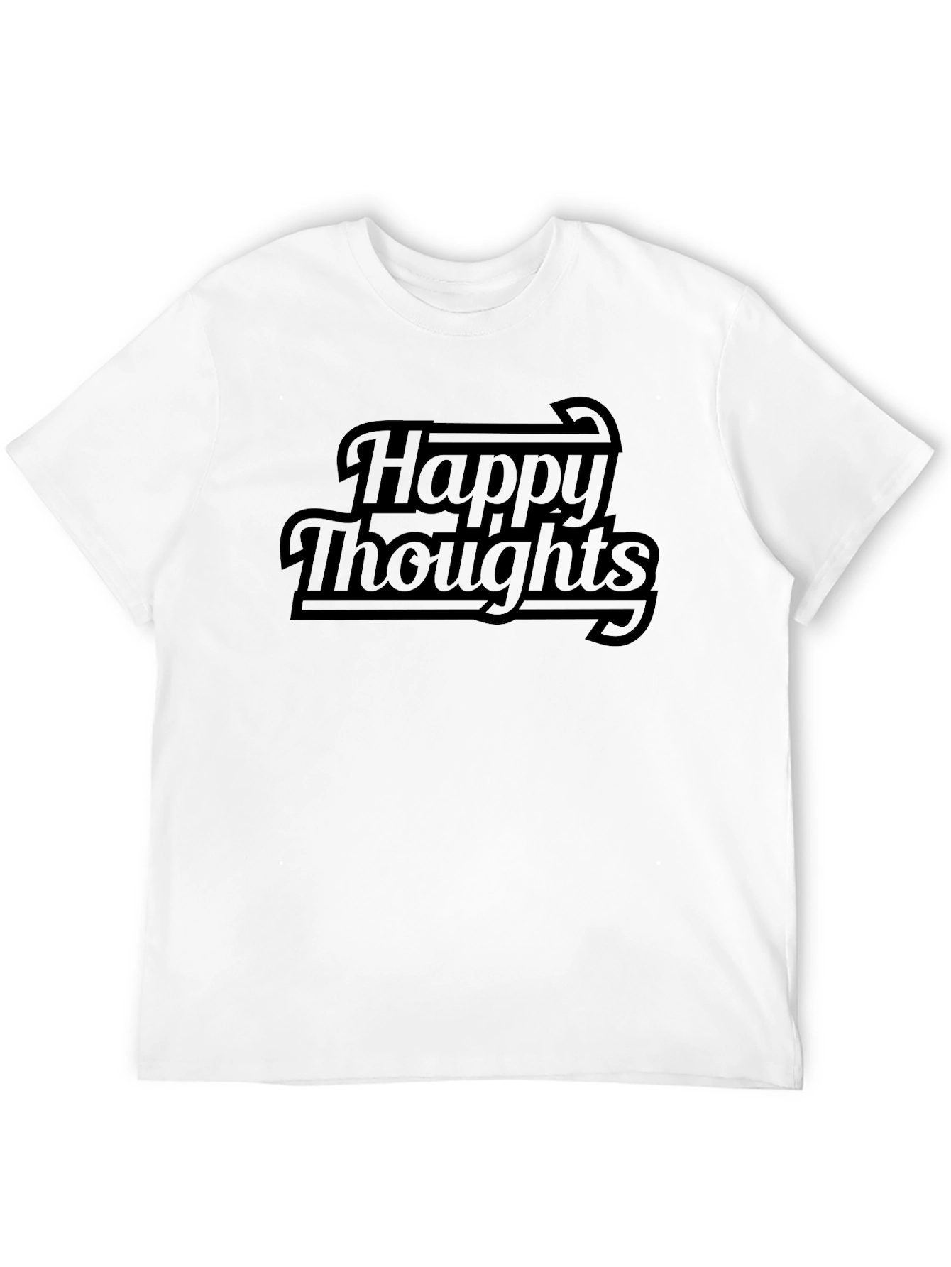 Happy Thoughts Black Graphic Tee - Casual Comfort