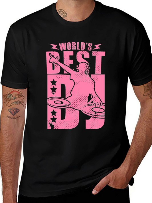 Worlds Best DJ Graphic T-Shirt - Pink Design
