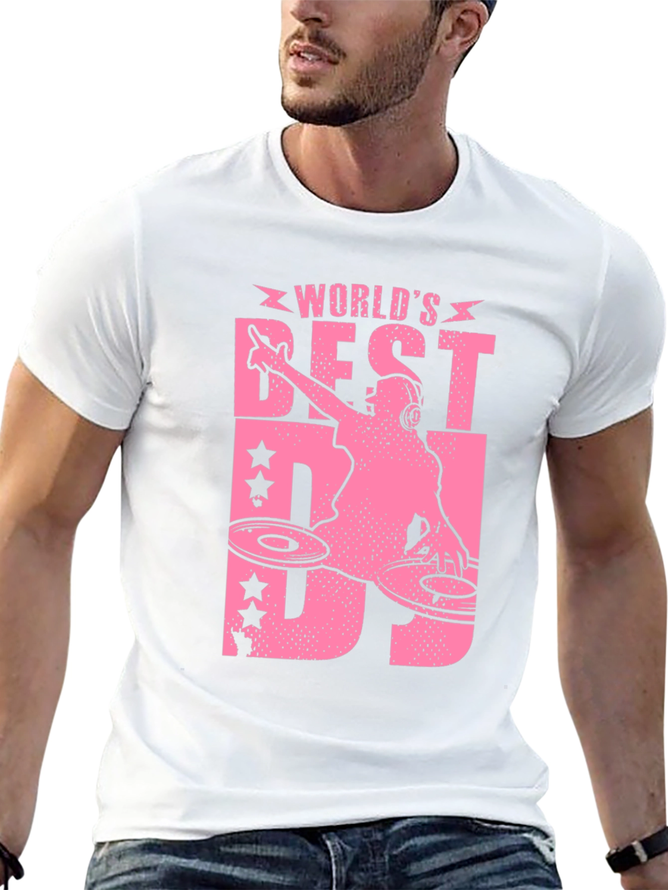 Worlds Best DJ Graphic T-Shirt - Pink Design
