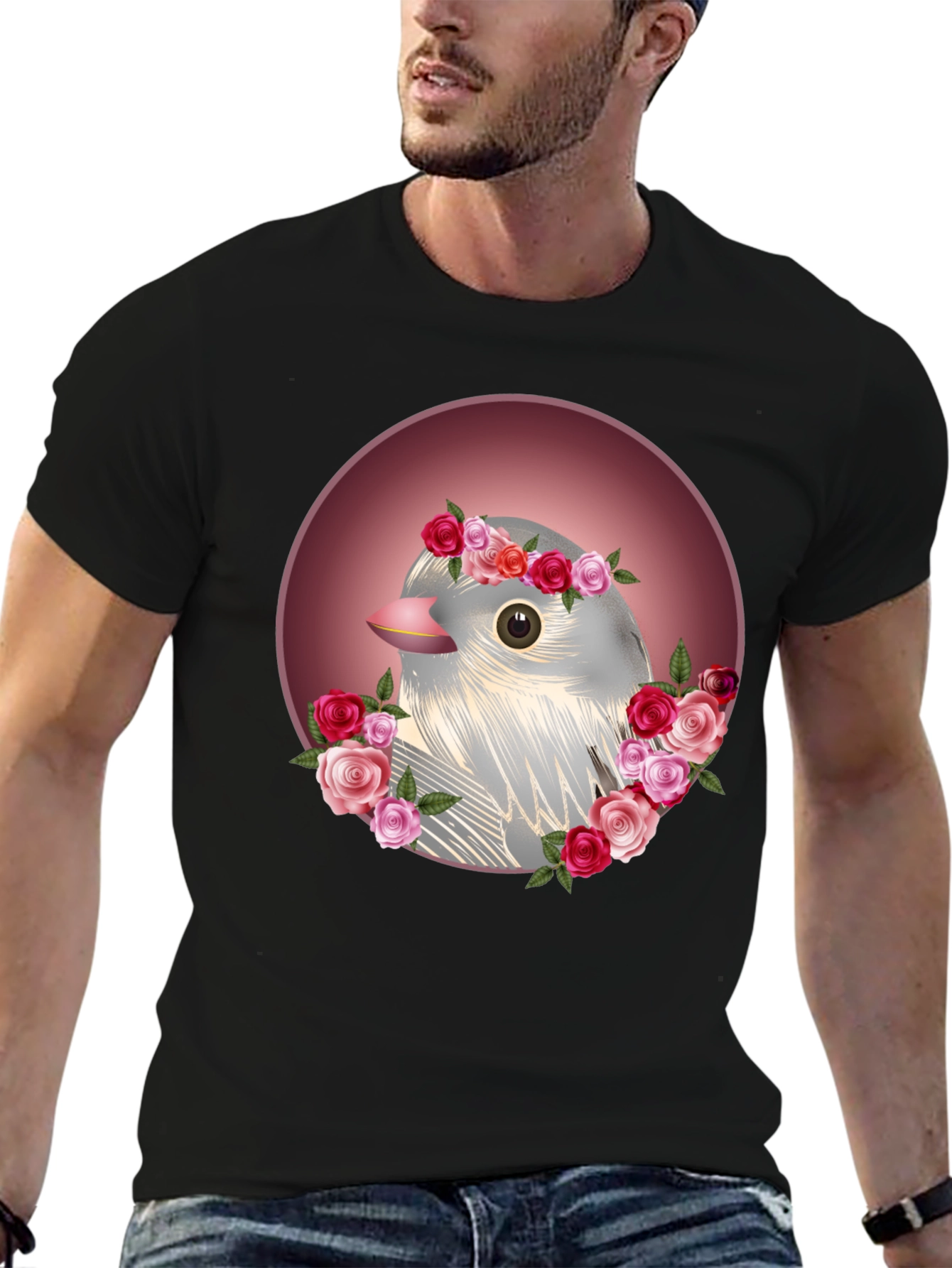 Floral Bird Graphic Tee - Stylish Comfort