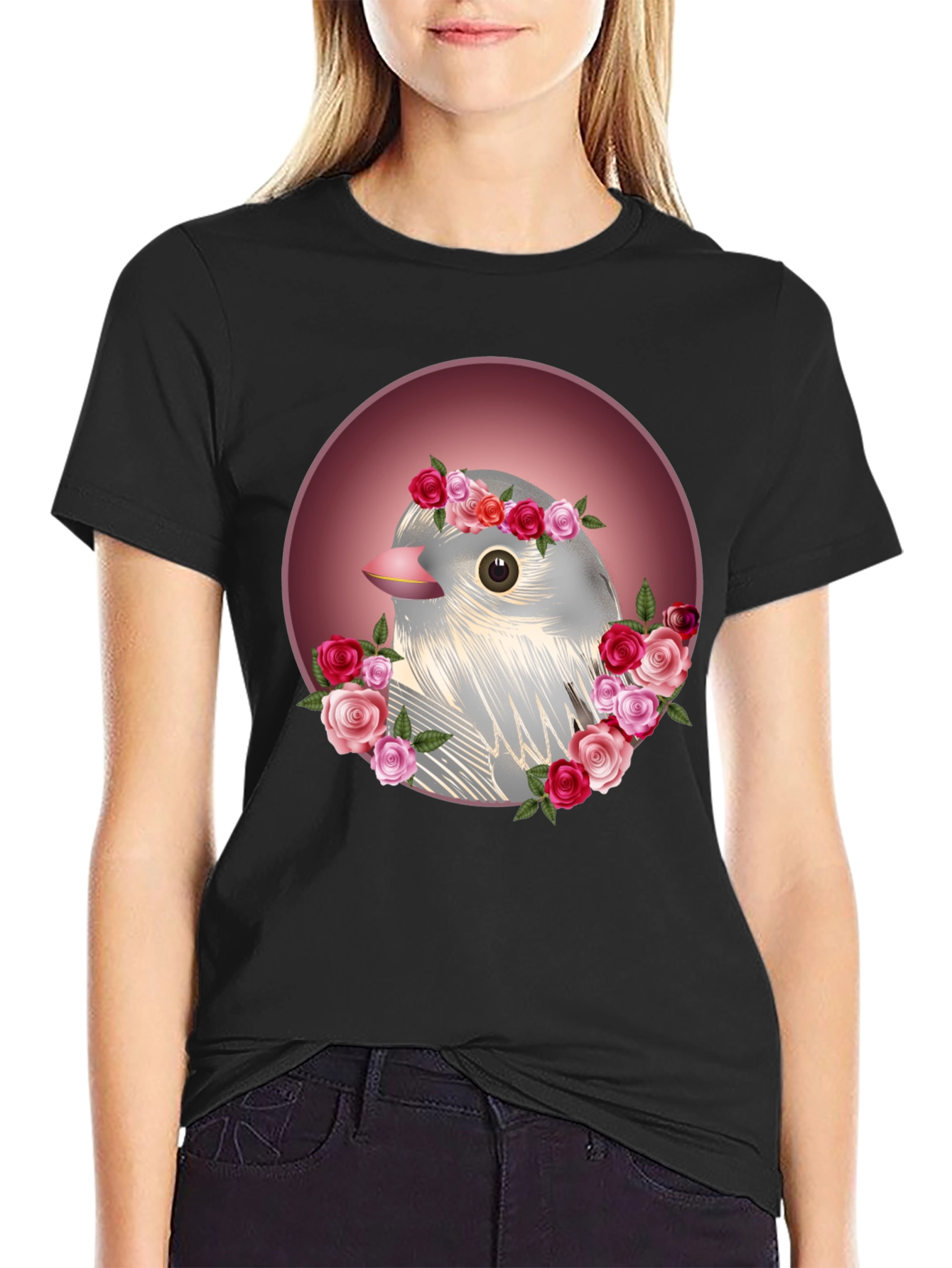 Floral Bird Graphic Tee - Stylish Comfort