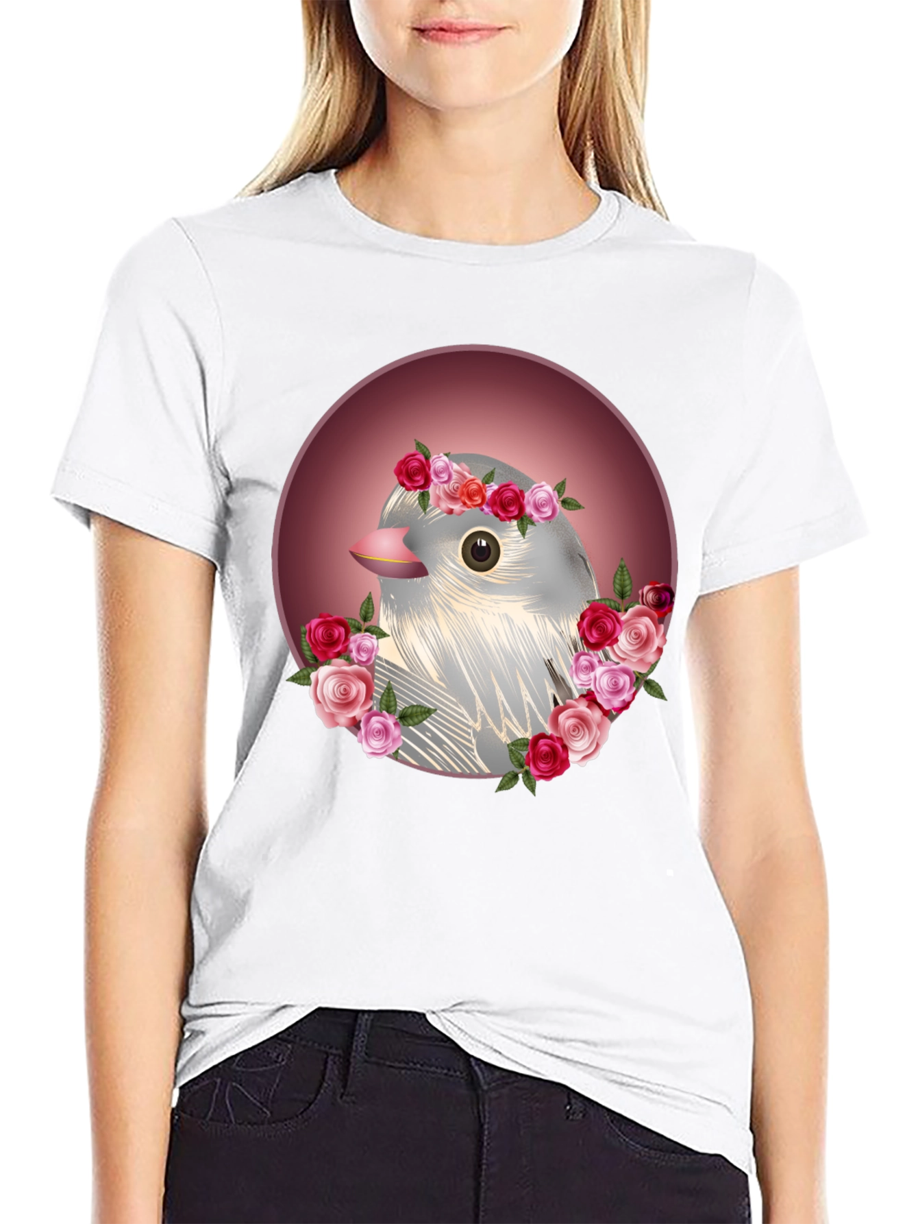 Floral Bird Graphic Tee - Stylish Comfort