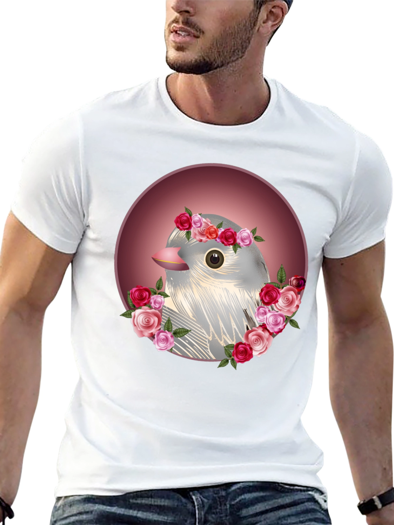 Floral Bird Graphic Tee - Stylish Comfort