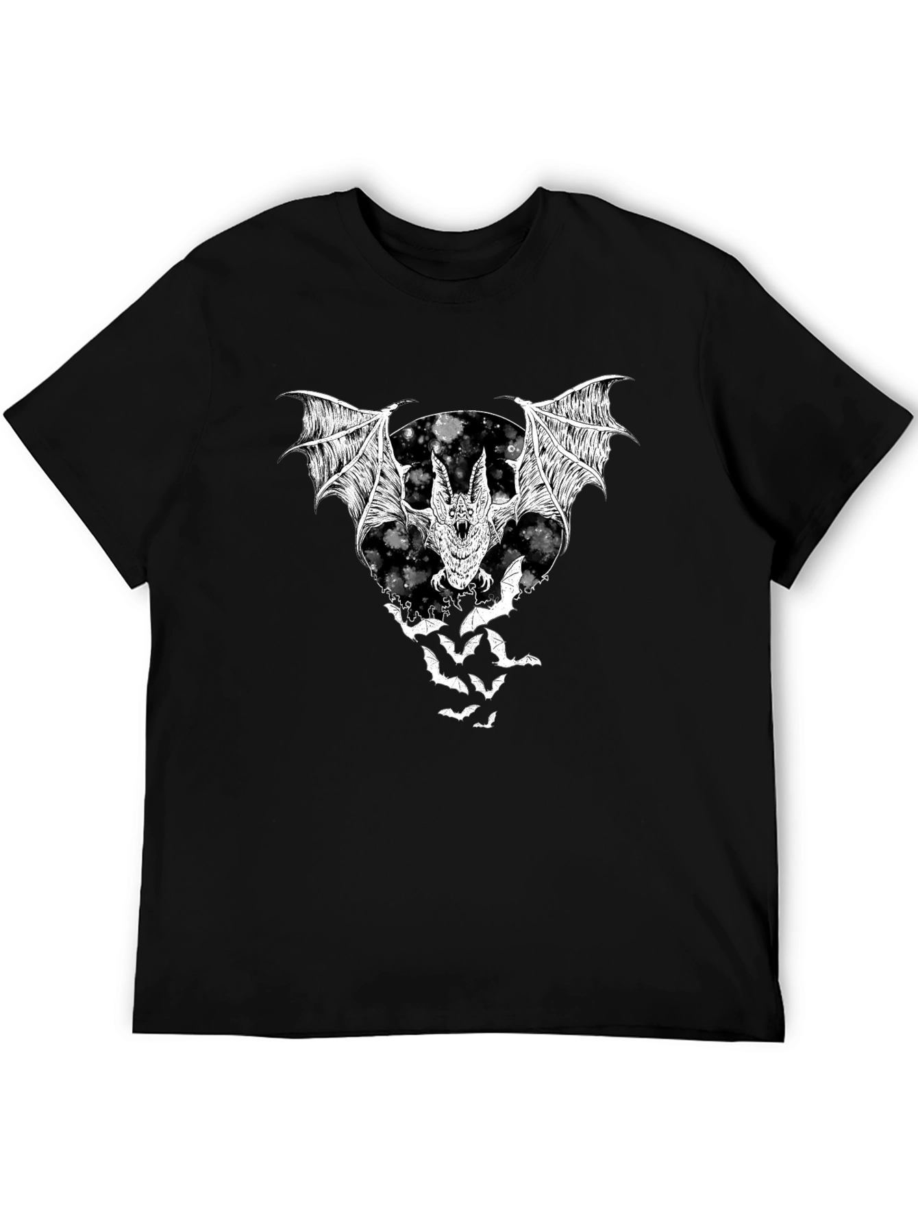 Bat Graphic T-Shirt - Black Halloween Tee
