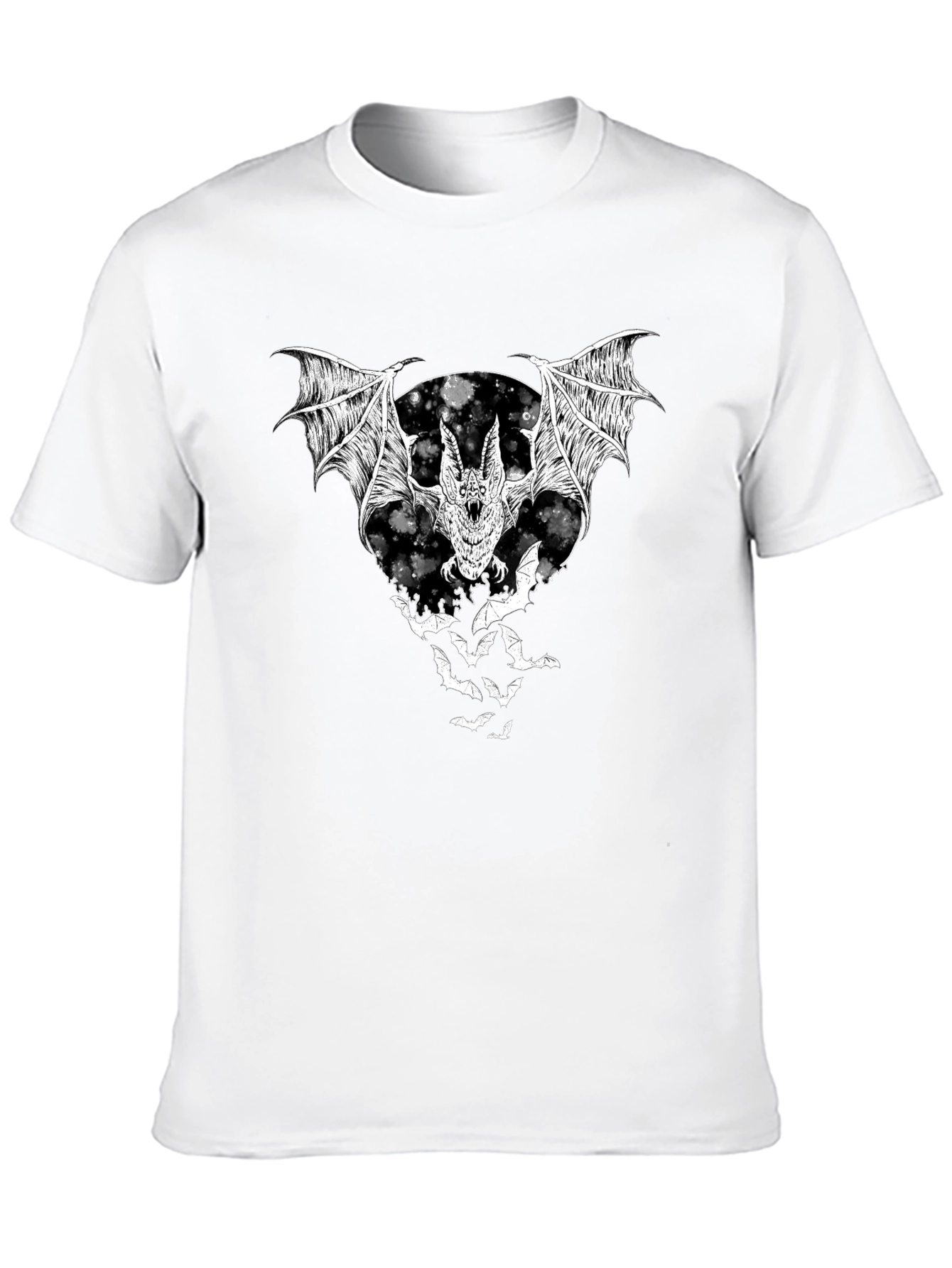 Bat Graphic T-Shirt - Black Halloween Tee