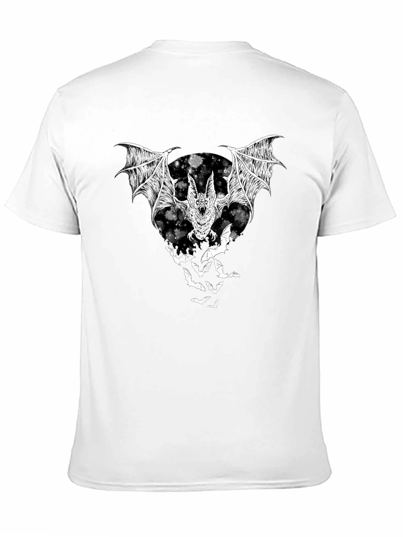 Bat Graphic T-Shirt - Black Halloween Tee
