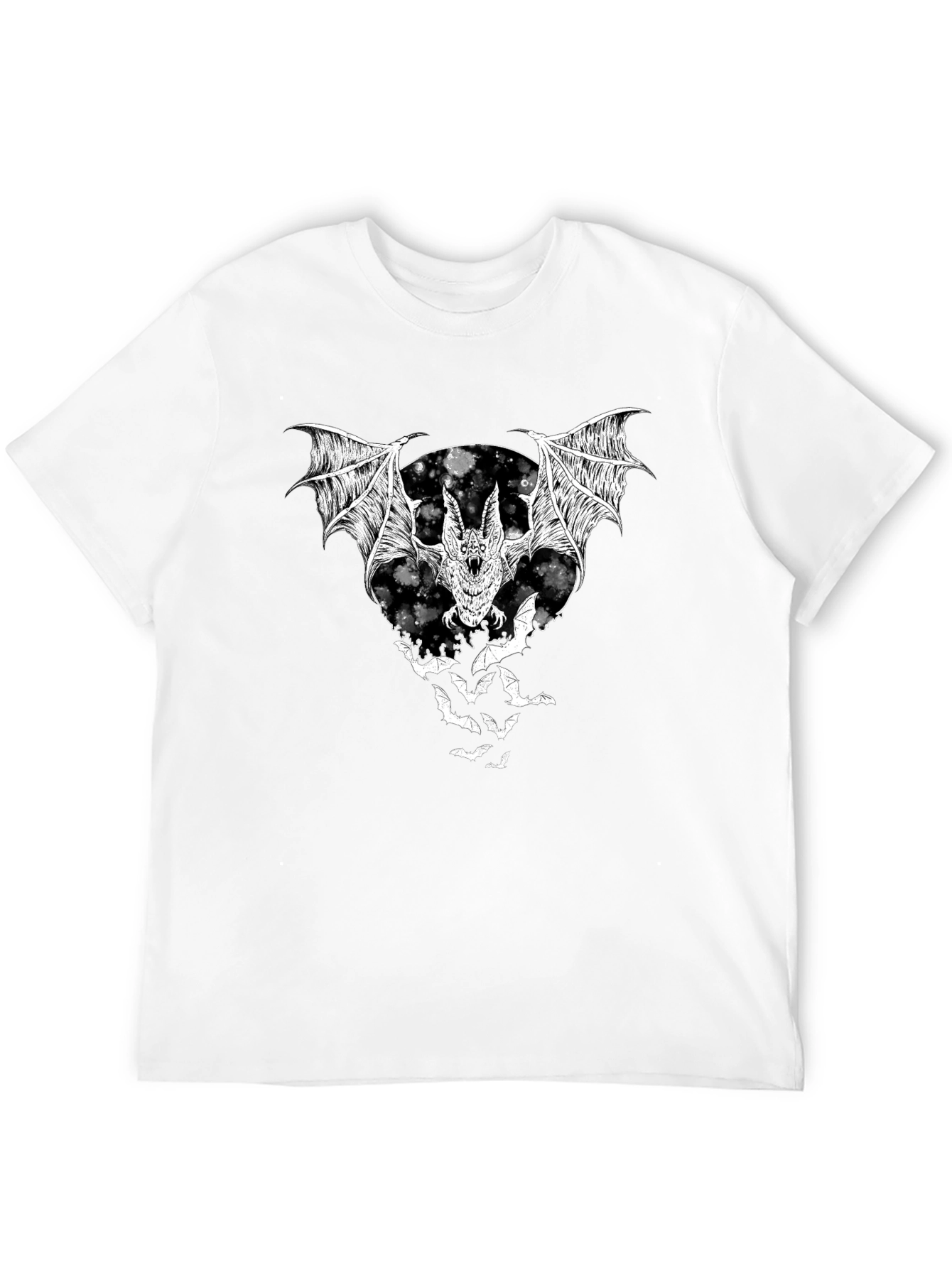 Bat Graphic T-Shirt - Black Halloween Tee