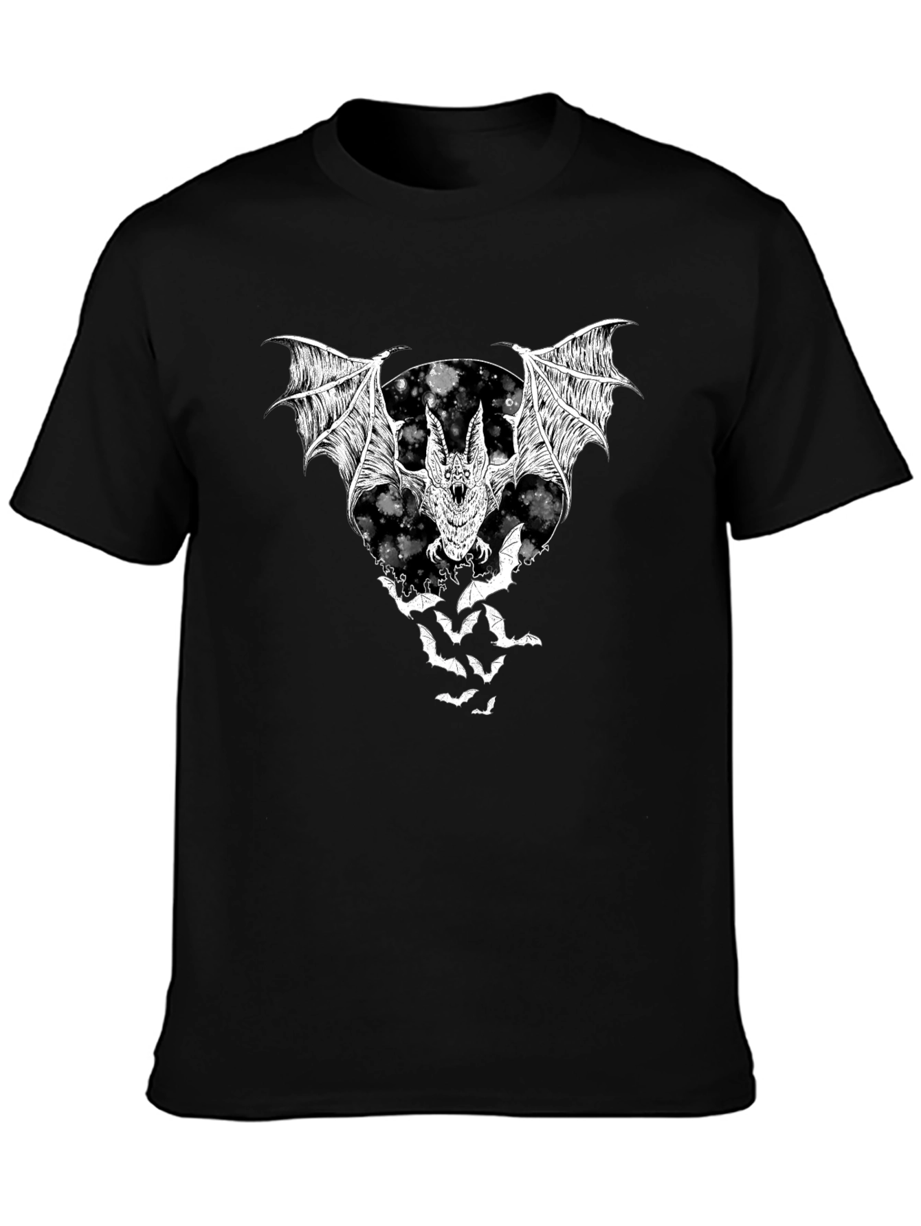 Bat Graphic T-Shirt - Black Halloween Tee