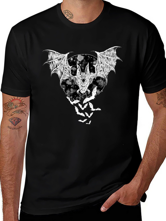 Bat Graphic T-Shirt - Black Halloween Tee