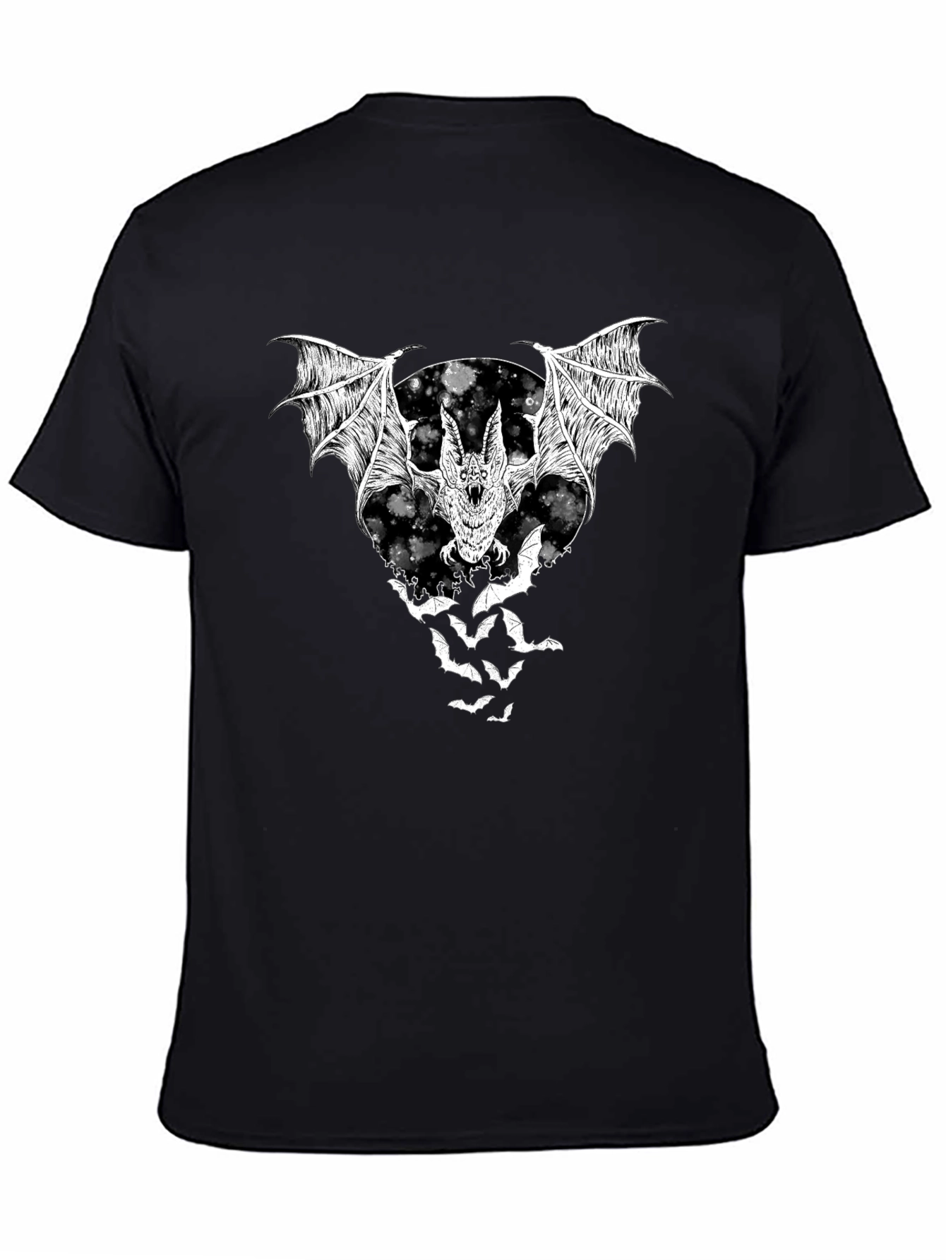 Bat Graphic T-Shirt - Black Halloween Tee