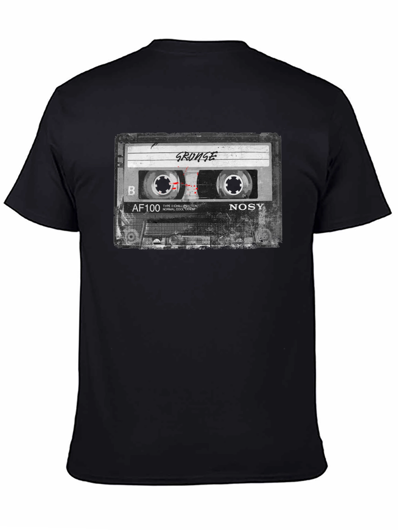 Grunge Cassette Tape Graphic T-Shirt - Retro Music Tee