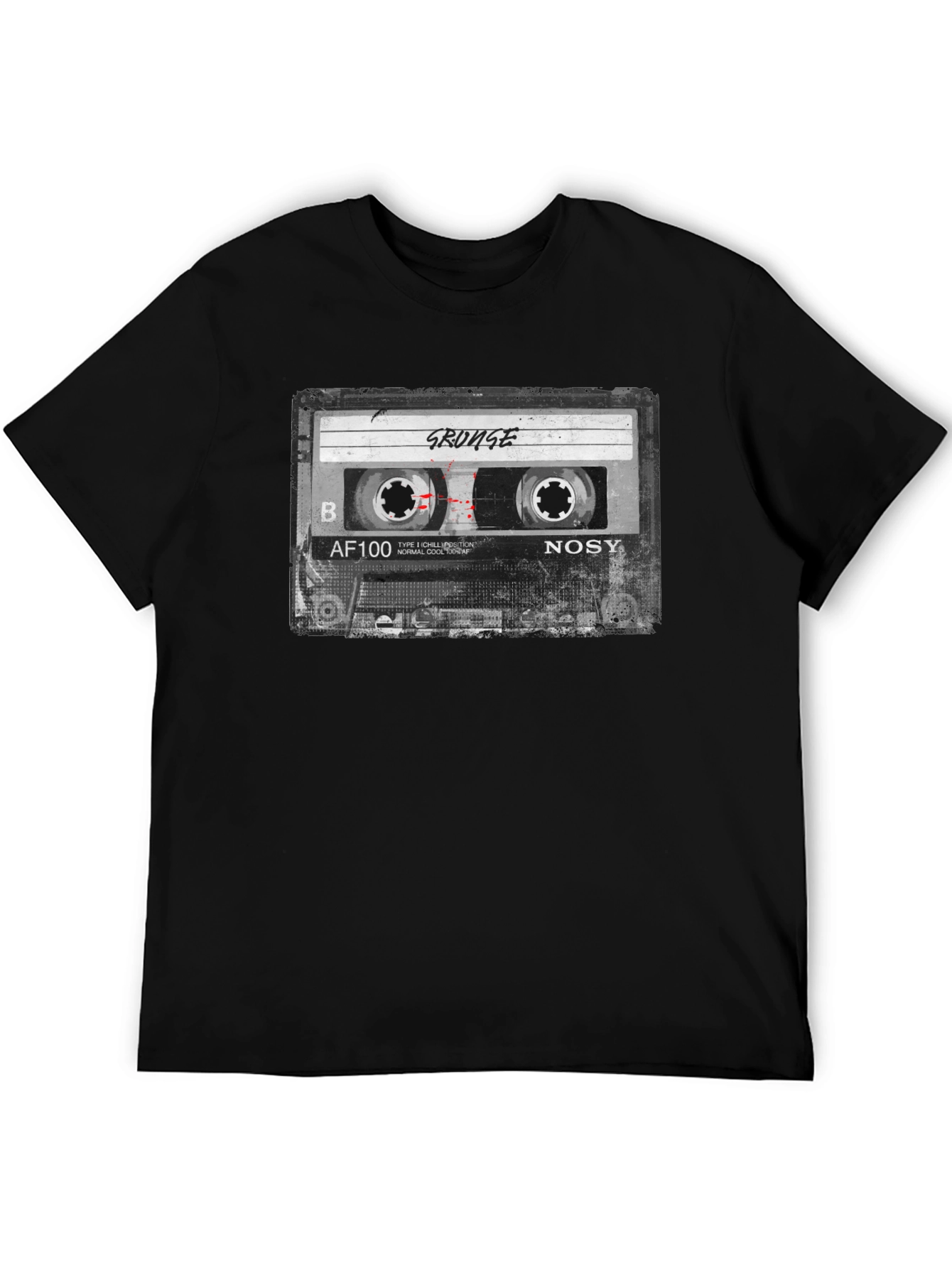 Grunge Cassette Tape Graphic T-Shirt - Retro Music Tee