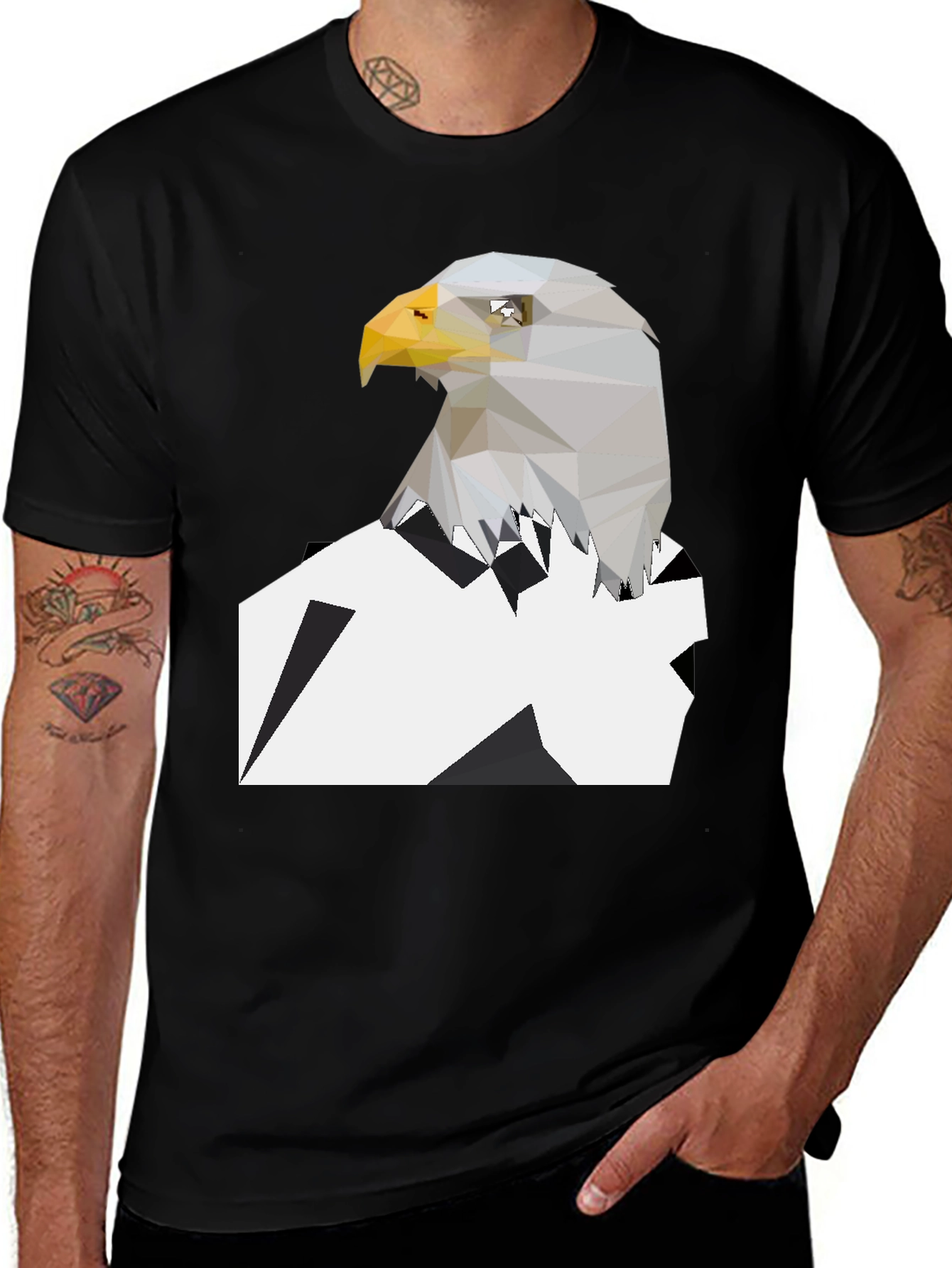 Geometric Eagle Graphic Tee - Modern Style