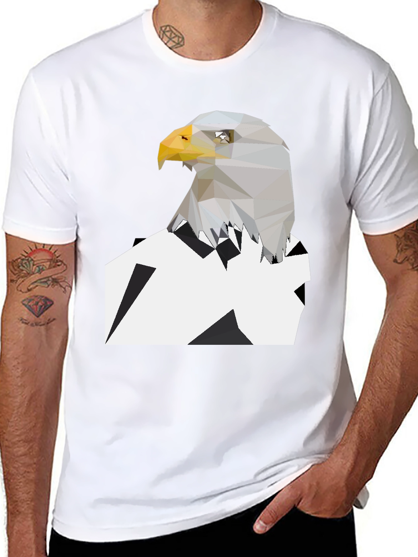 Geometric Eagle Graphic Tee - Modern Style