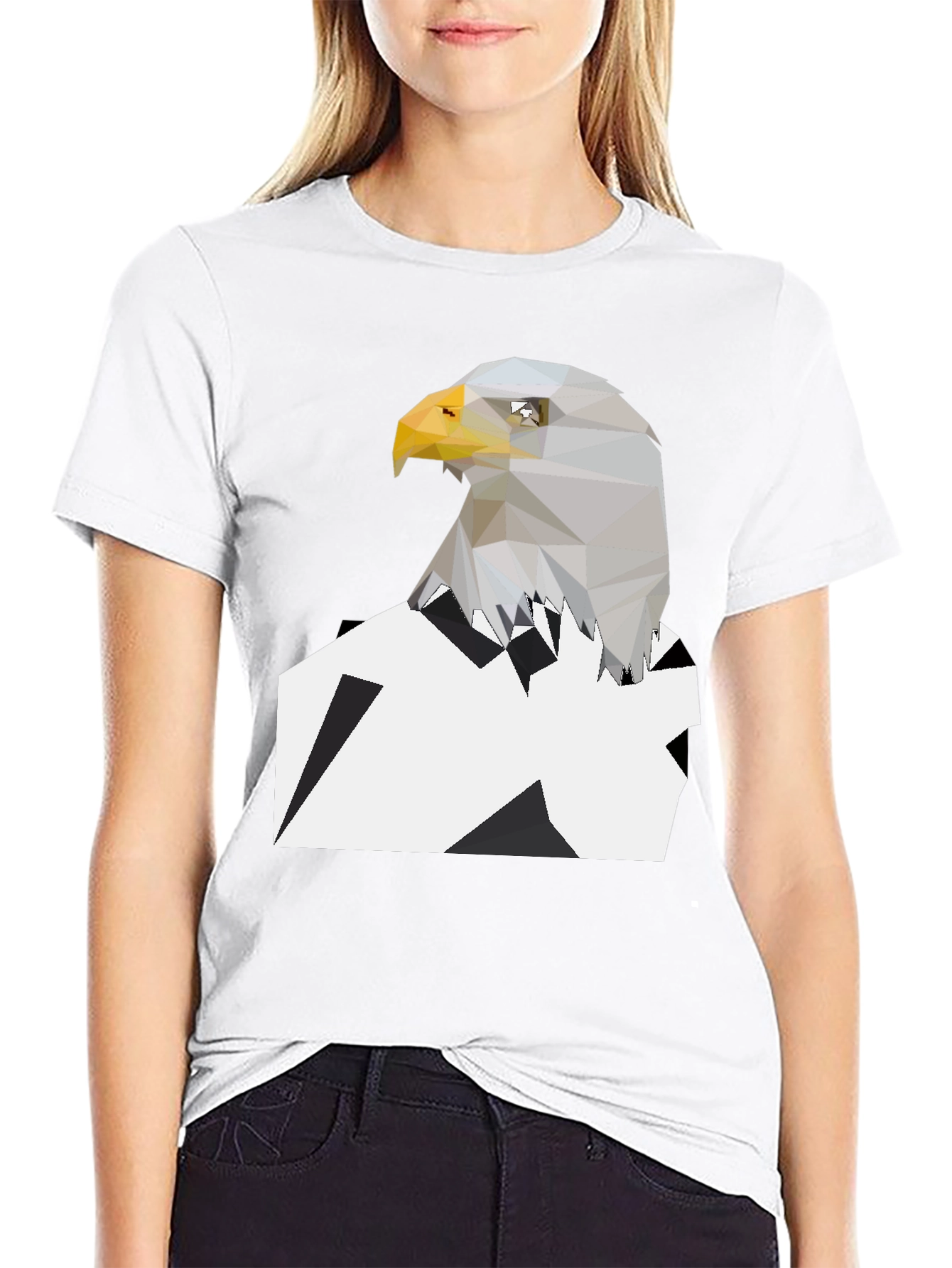 Geometric Eagle Graphic Tee - Modern Style