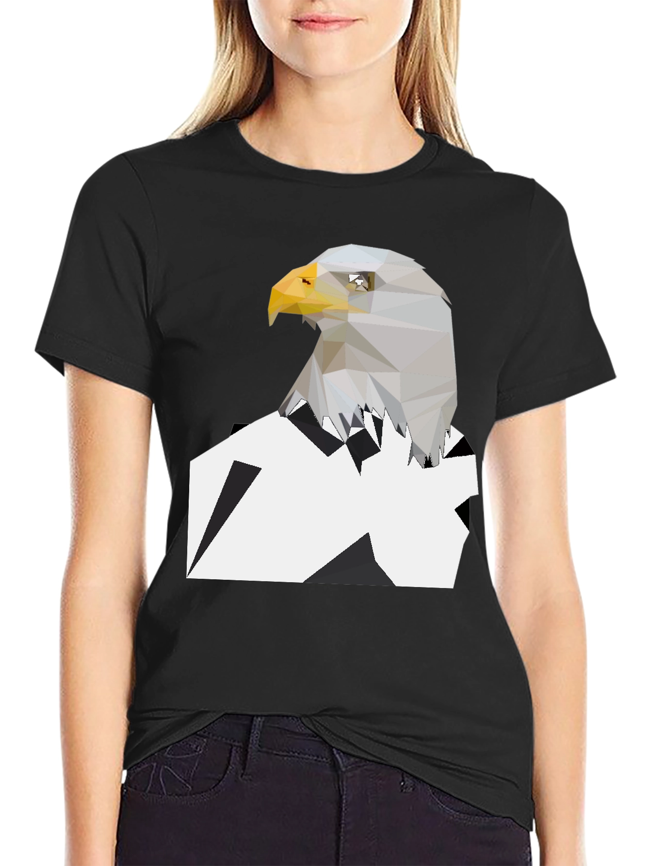 Geometric Eagle Graphic Tee - Modern Style