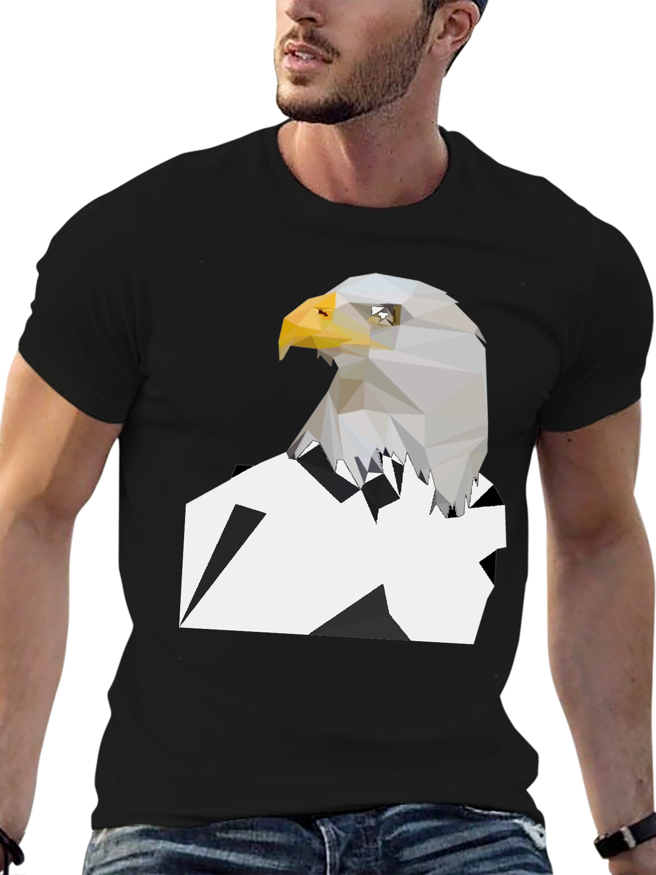 Geometric Eagle Graphic Tee - Modern Style