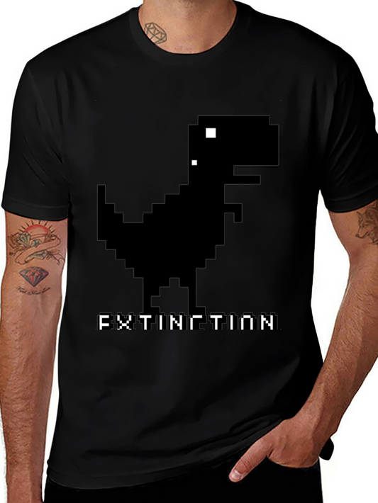 Extinction Dinosaur Pixel Art T-Shirt