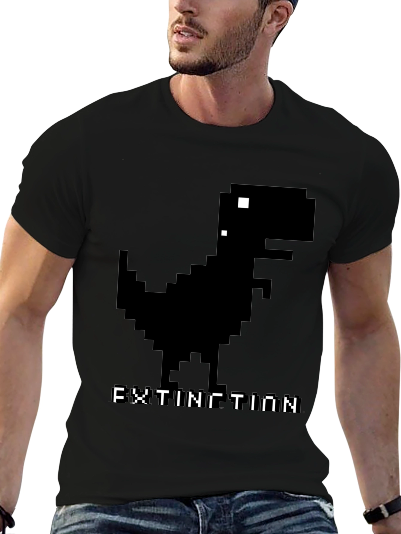 Extinction Dinosaur Pixel Art T-Shirt