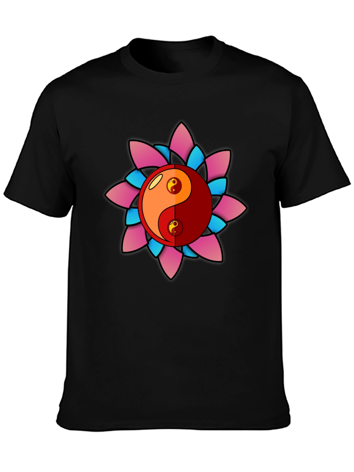 Yin Yang Lotus Graphic T-Shirt