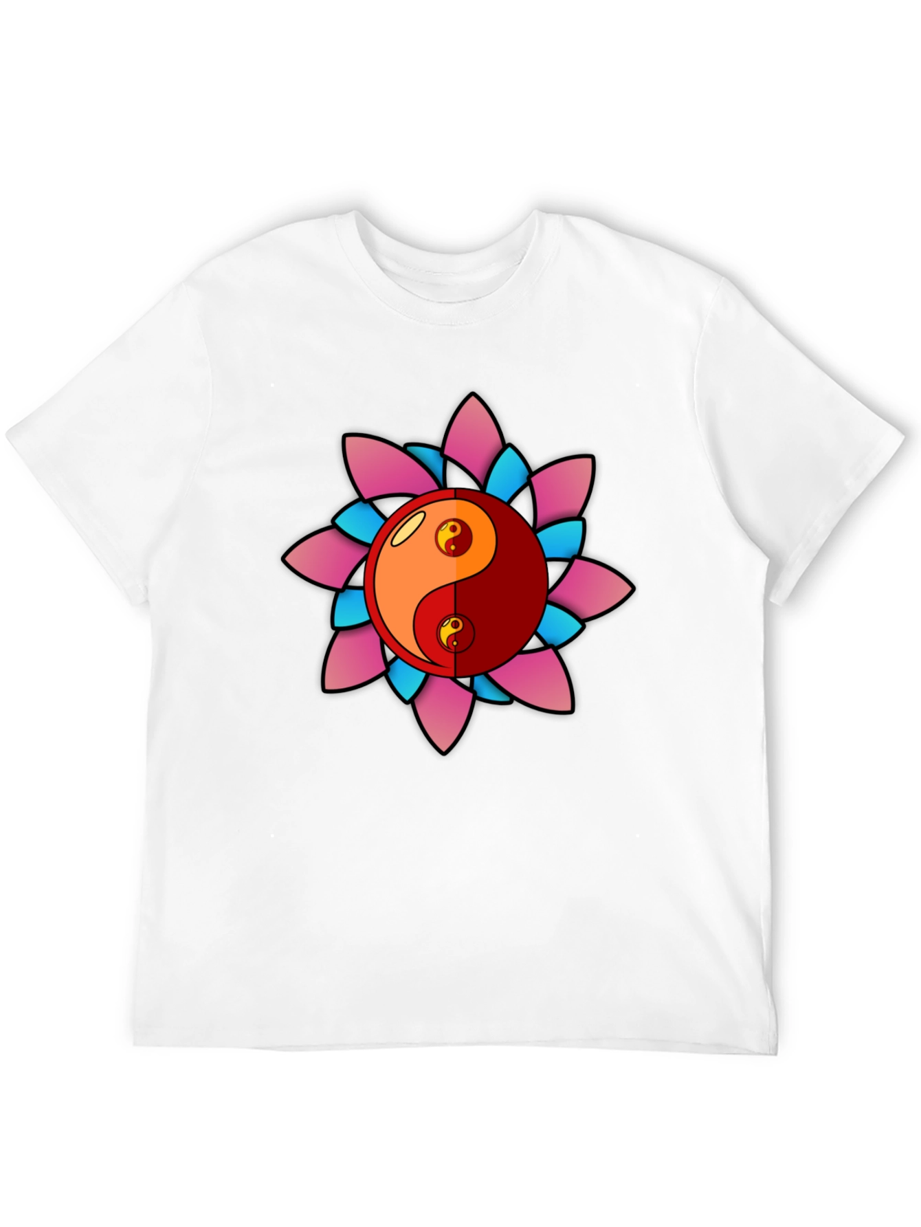 Yin Yang Lotus Graphic T-Shirt