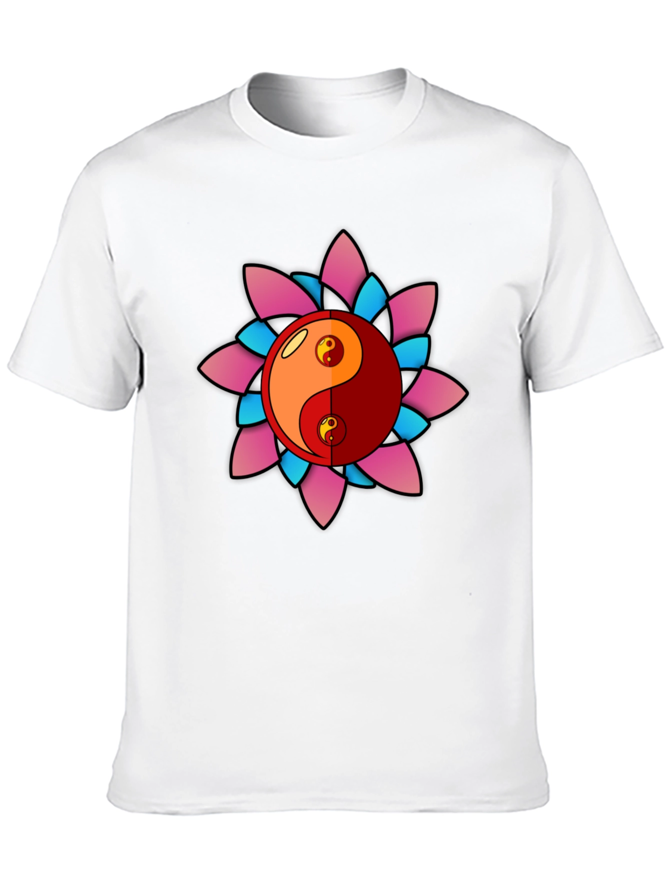 Yin Yang Lotus Graphic T-Shirt