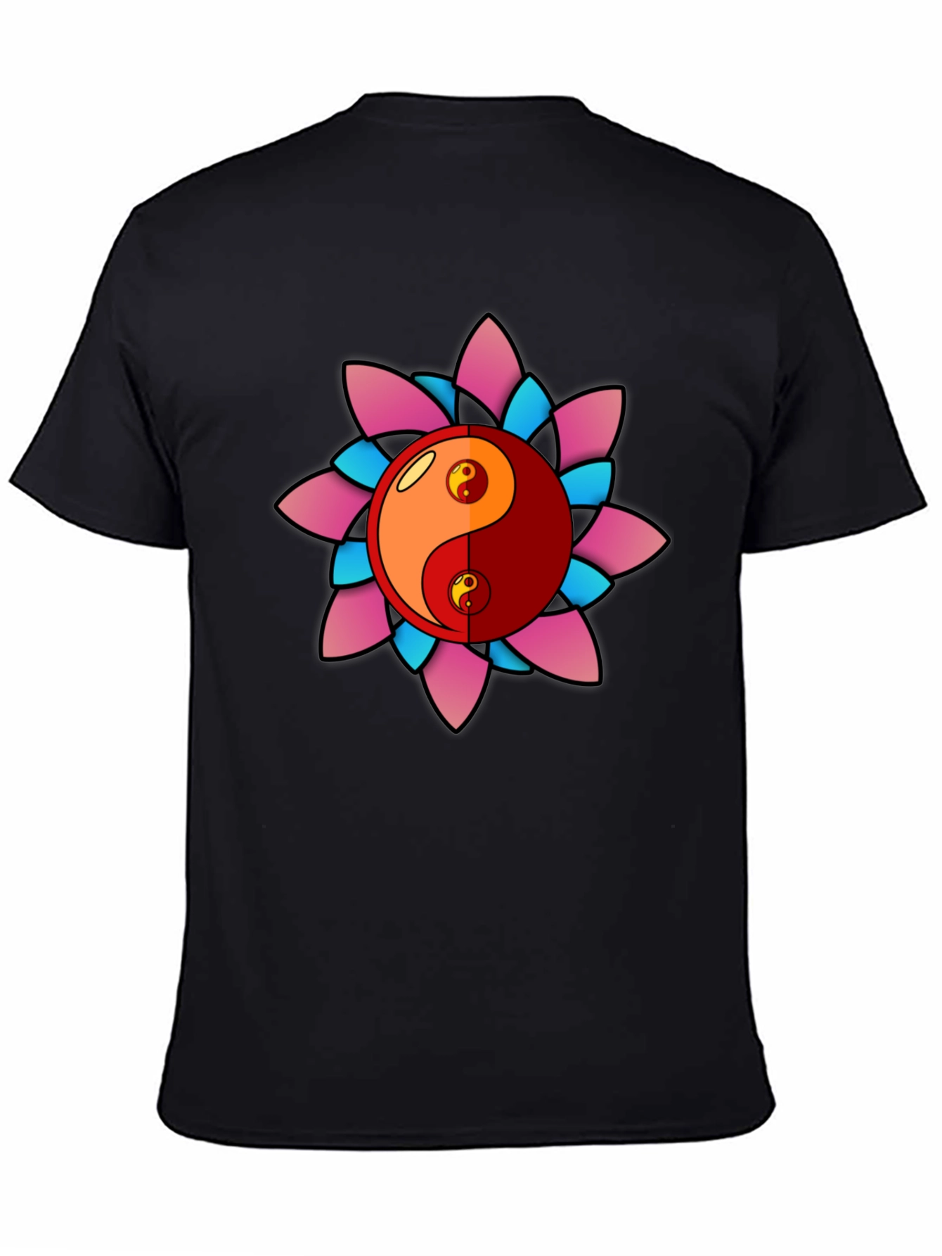 Yin Yang Lotus Graphic T-Shirt