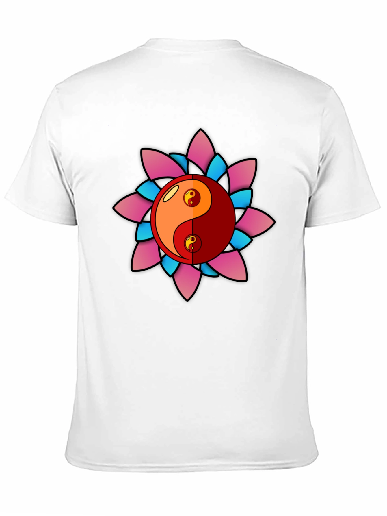 Yin Yang Lotus Graphic T-Shirt