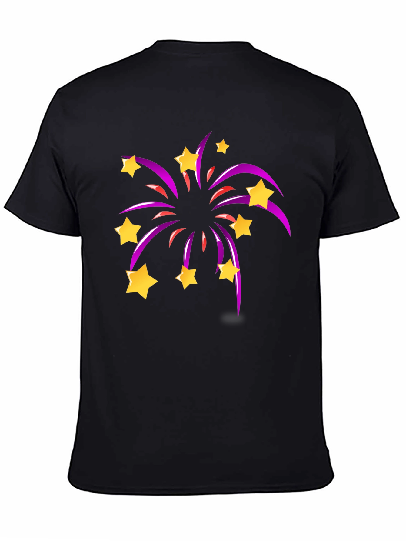 Star Fireworks Graphic Black T-Shirt