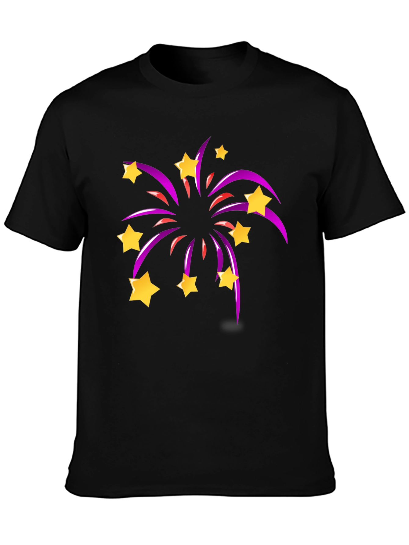 Star Fireworks Graphic Black T-Shirt
