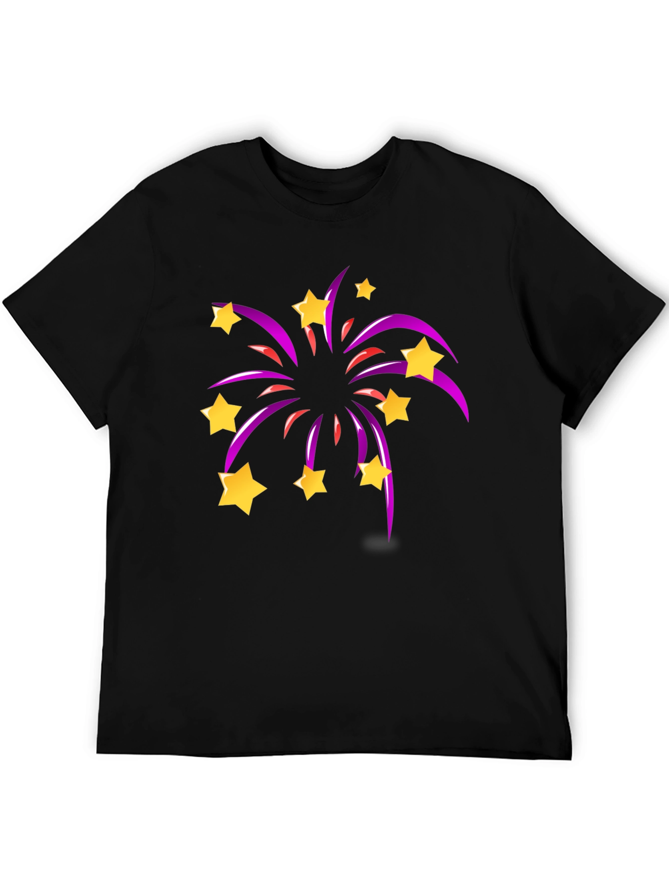 Star Fireworks Graphic Black T-Shirt